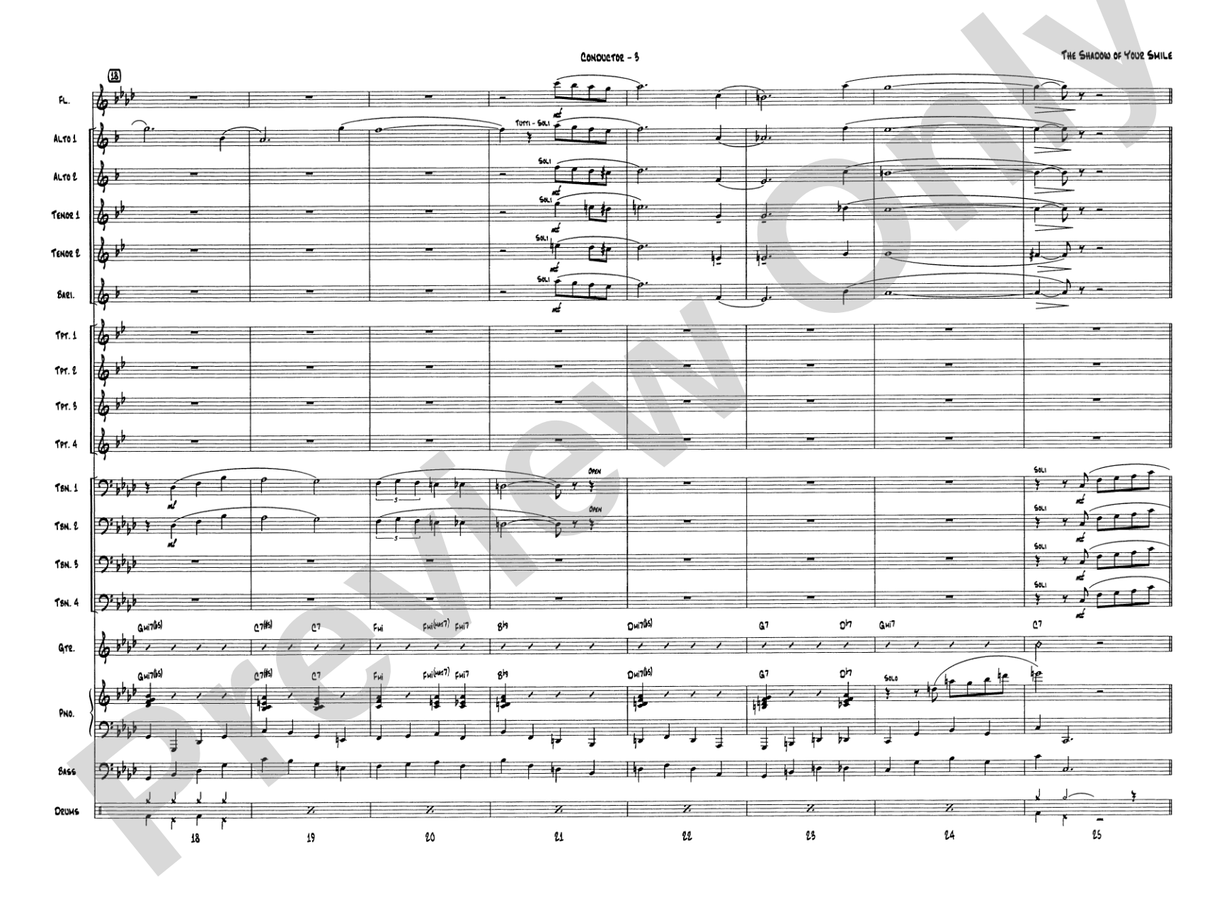The Shadow of Your Smile (from The Sandpiper): Jazz Ensemble Conductor Score & Parts