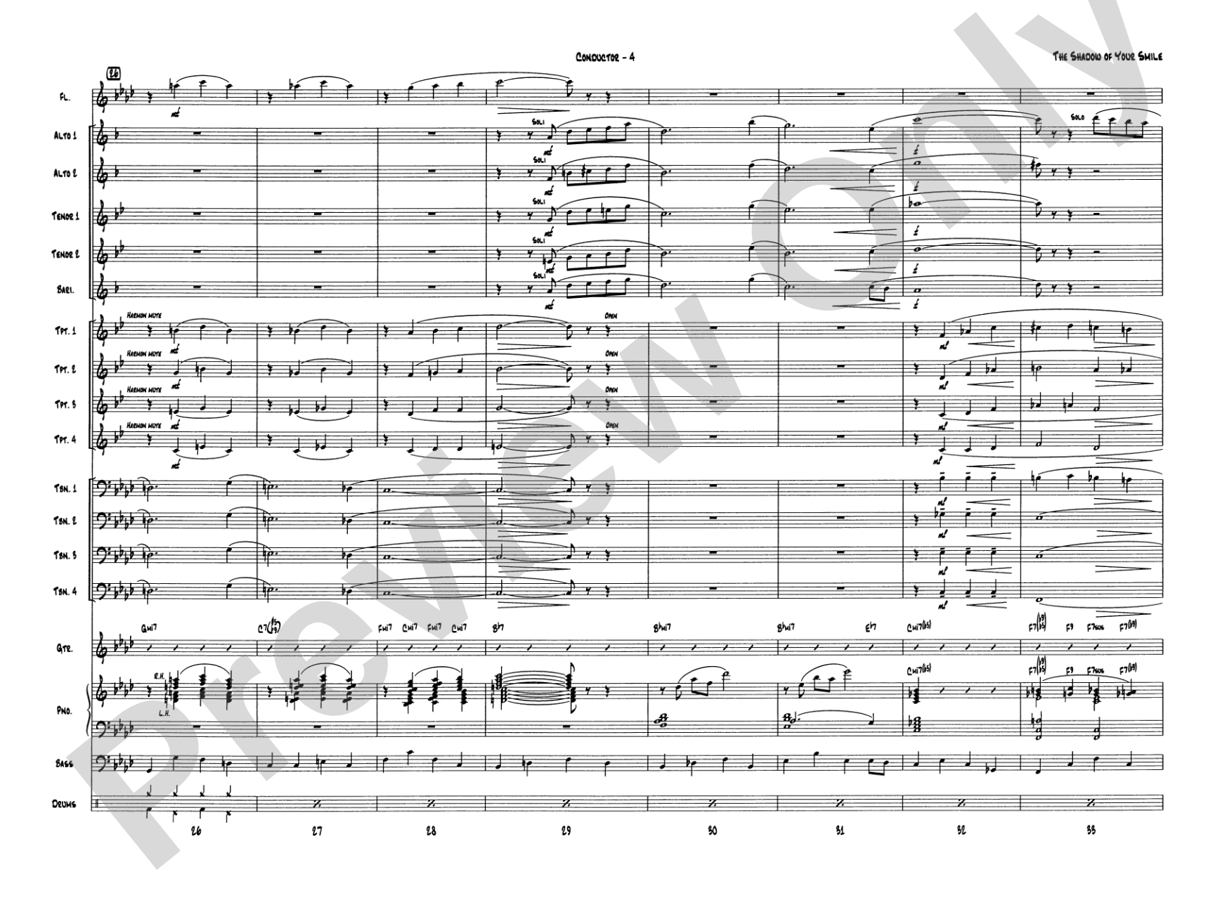 The Shadow of Your Smile (from The Sandpiper): Jazz Ensemble Conductor Score & Parts