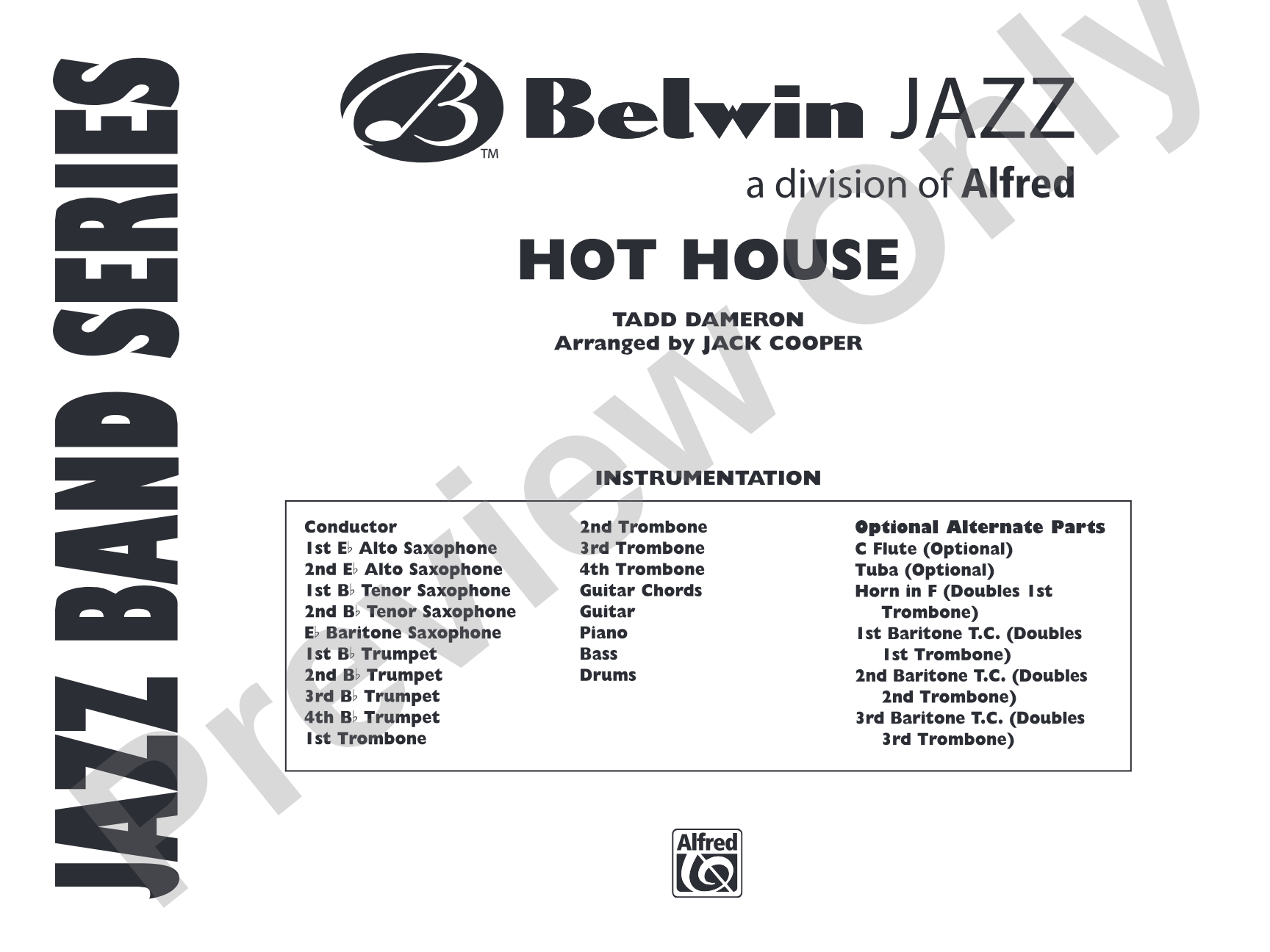 Hot House: Jazz Ensemble Conductor Score & Parts
