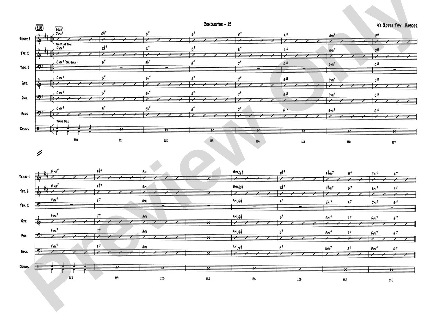 Ya Gotta Try... Harder: Jazz Ensemble Conductor Score & Parts