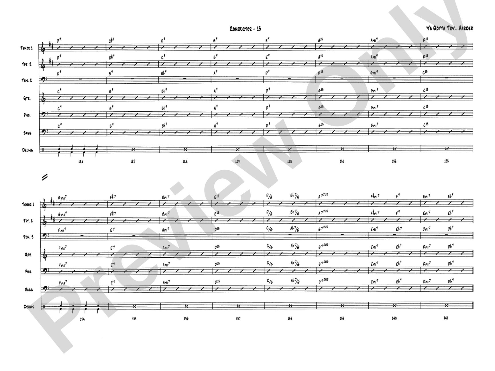 Ya Gotta Try... Harder: Jazz Ensemble Conductor Score & Parts