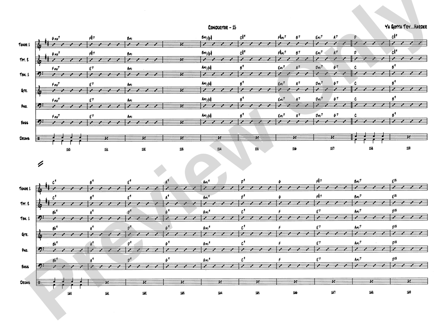 Ya Gotta Try... Harder: Jazz Ensemble Conductor Score & Parts