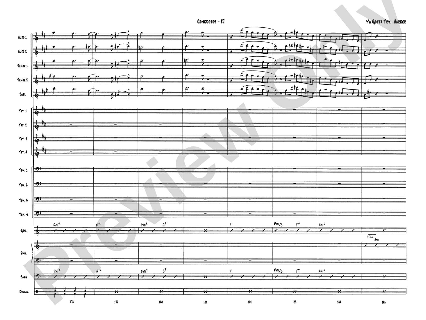 Ya Gotta Try... Harder: Jazz Ensemble Conductor Score & Parts