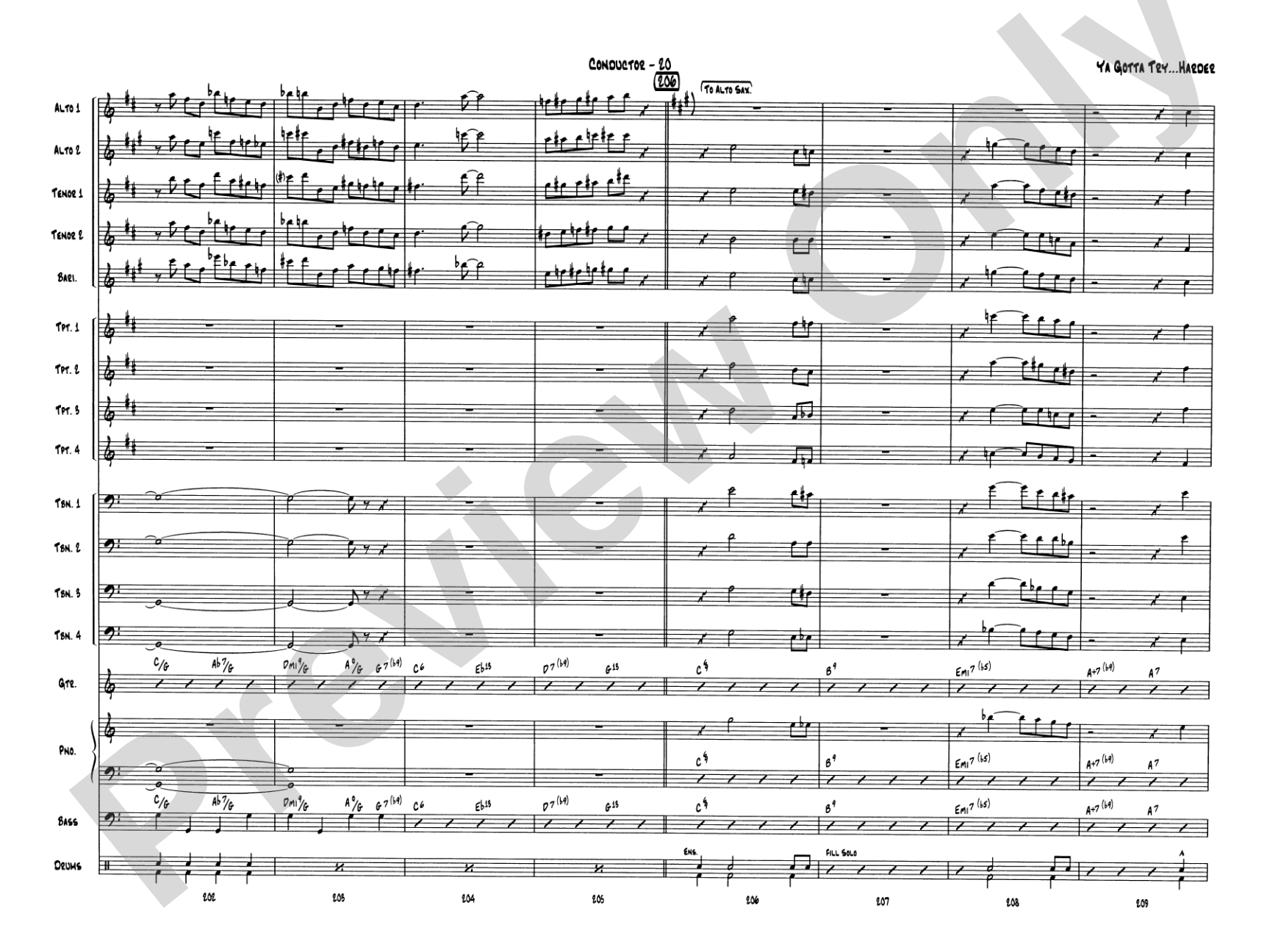 Ya Gotta Try... Harder: Jazz Ensemble Conductor Score & Parts