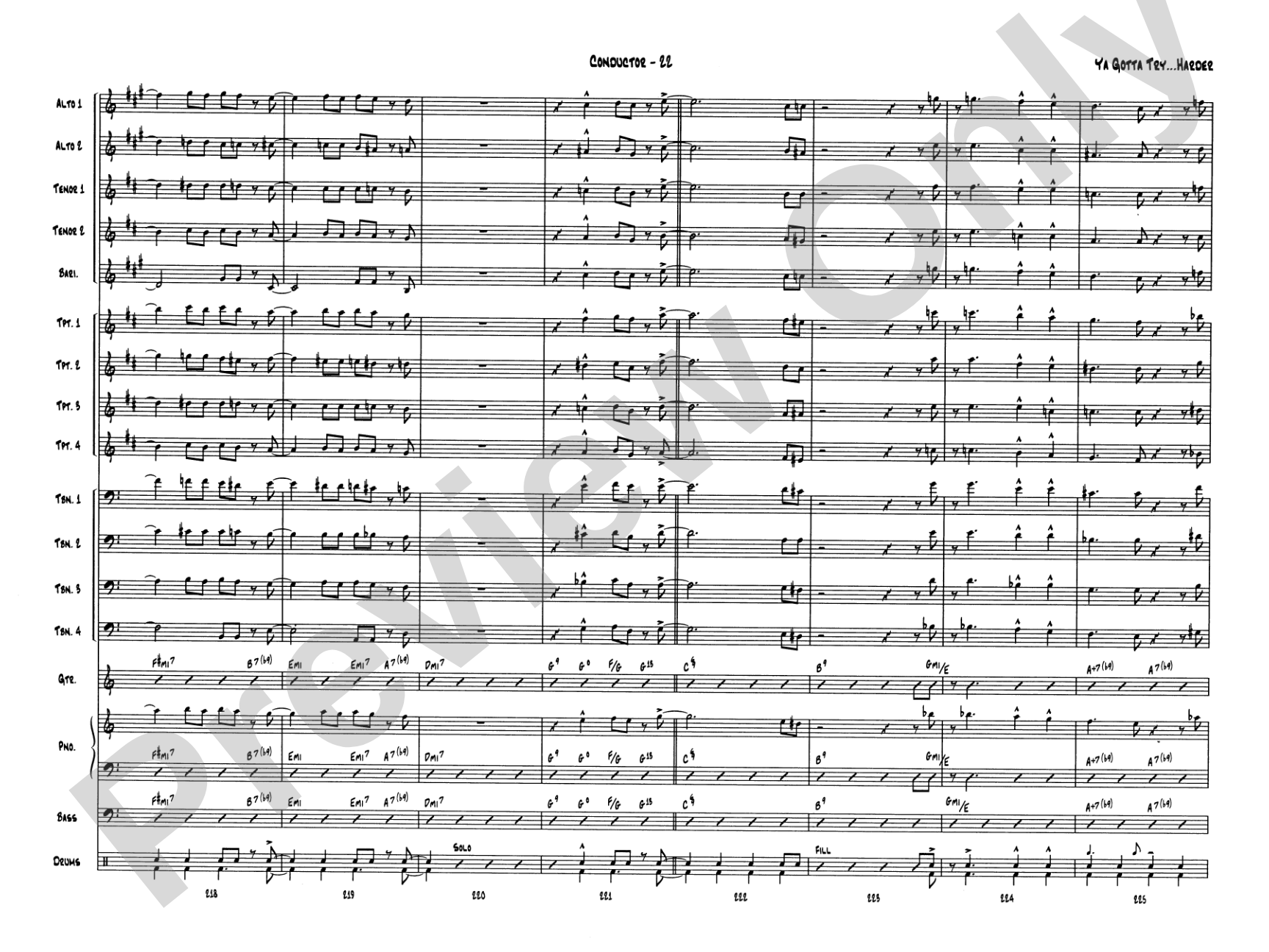 Ya Gotta Try... Harder: Jazz Ensemble Conductor Score & Parts