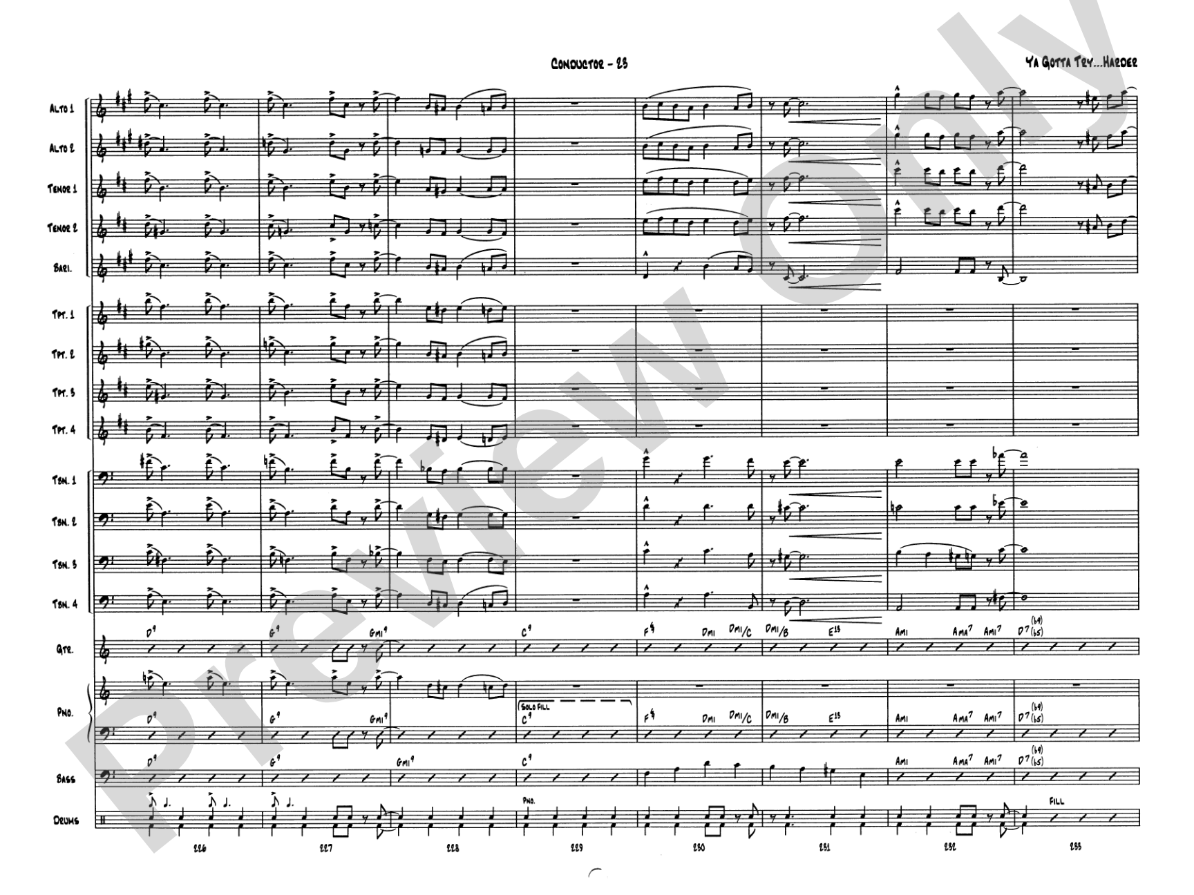 Ya Gotta Try... Harder: Jazz Ensemble Conductor Score & Parts