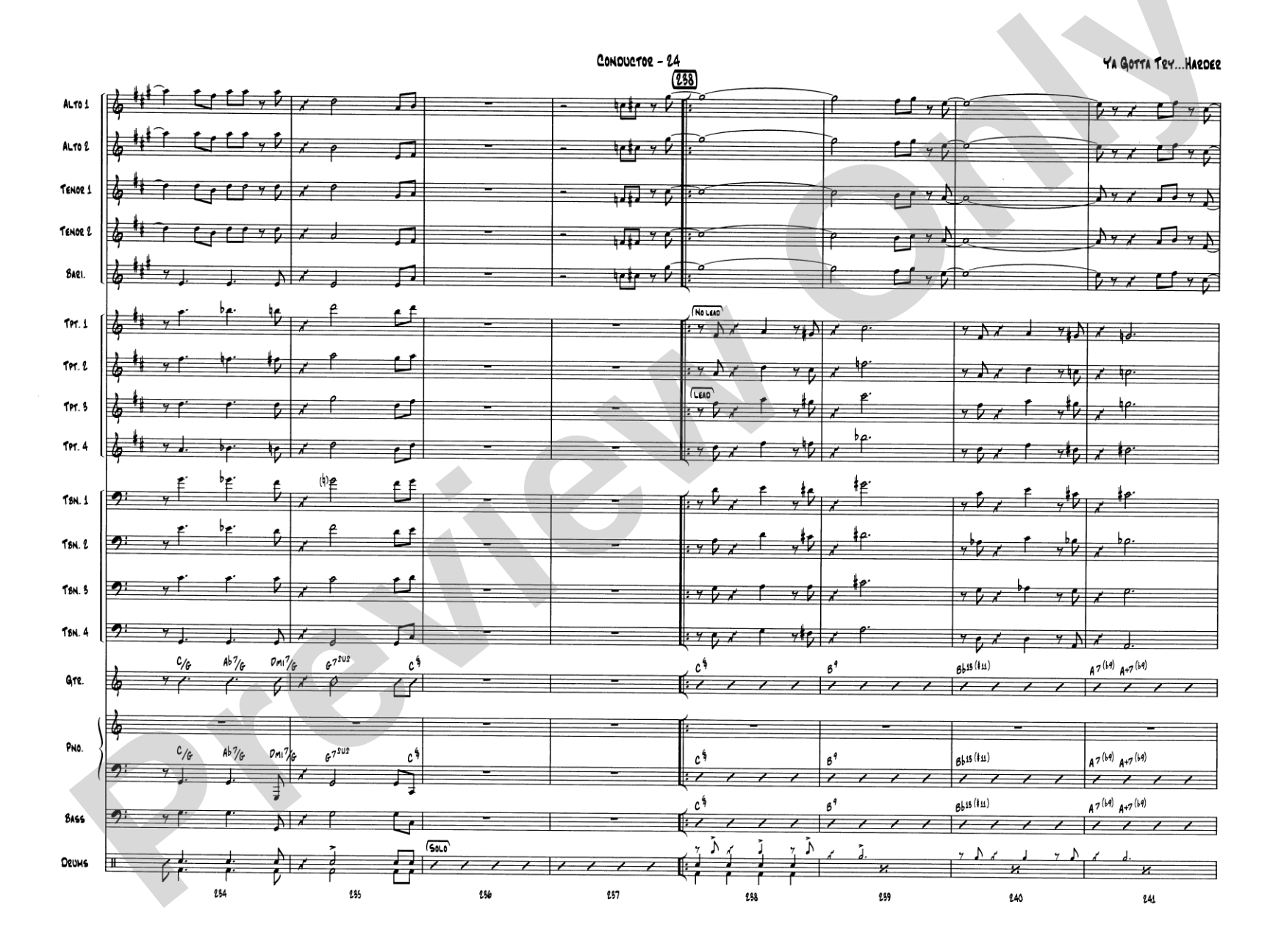 Ya Gotta Try... Harder: Jazz Ensemble Conductor Score & Parts
