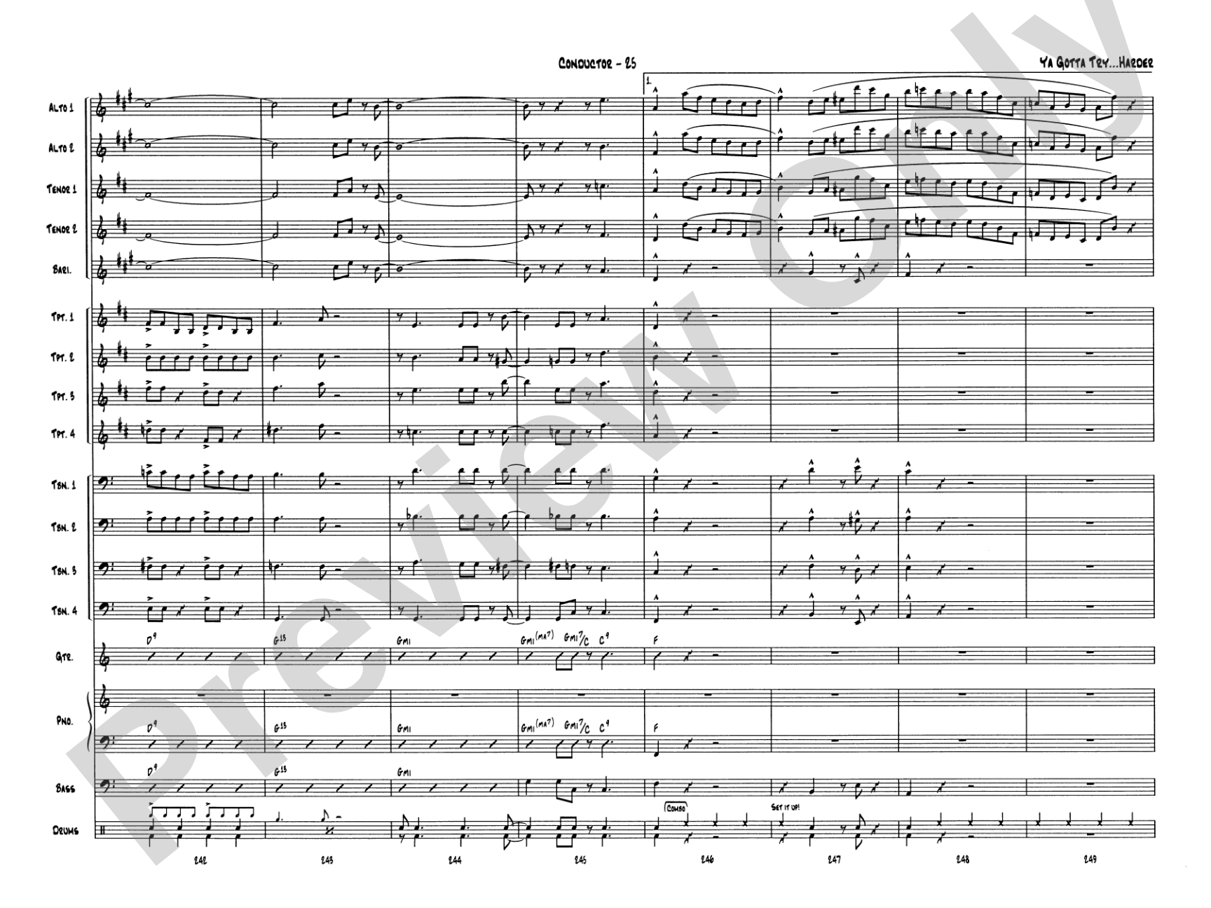 Ya Gotta Try... Harder: Jazz Ensemble Conductor Score & Parts