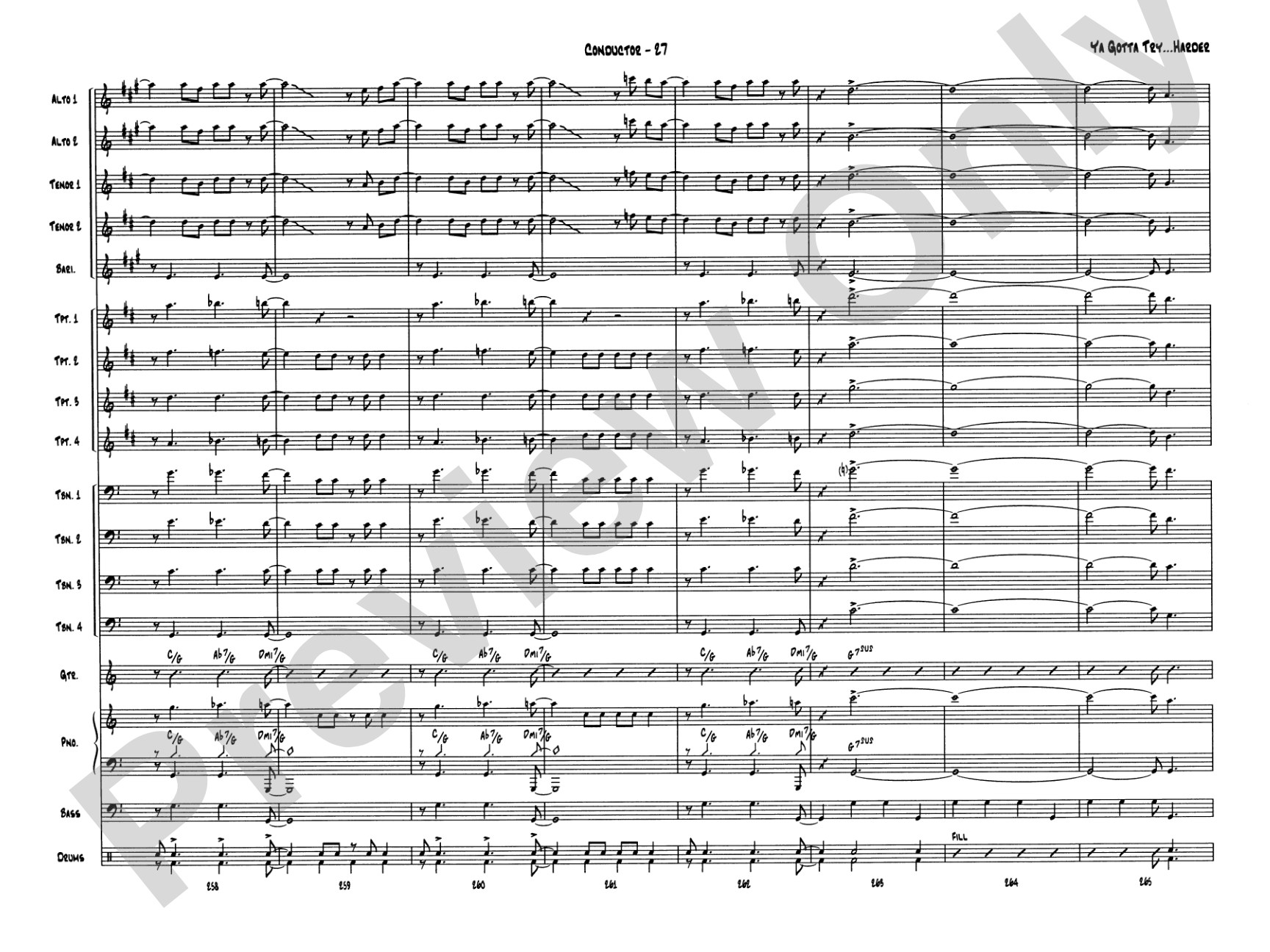 Ya Gotta Try... Harder: Jazz Ensemble Conductor Score & Parts