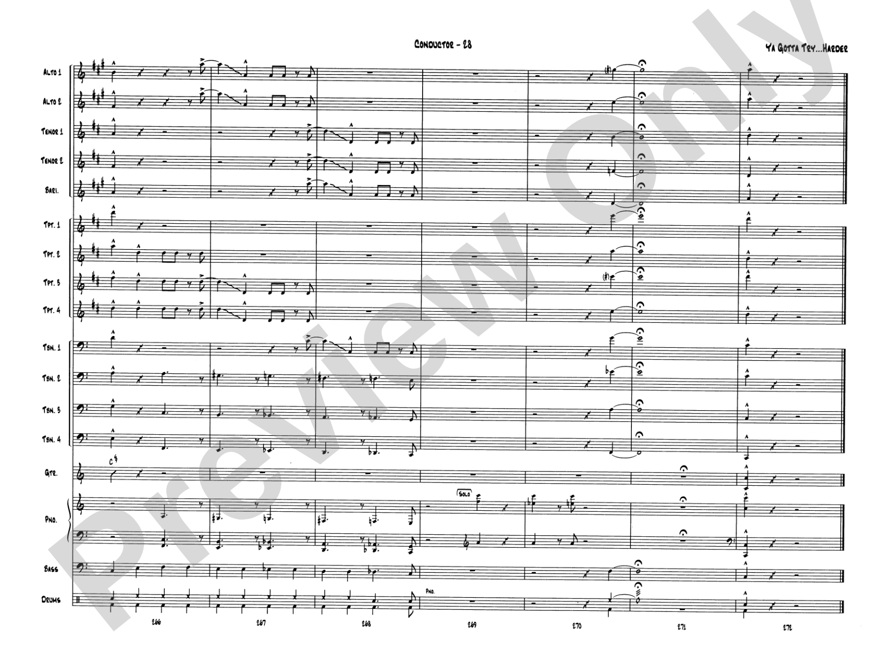 Ya Gotta Try... Harder: Jazz Ensemble Conductor Score & Parts