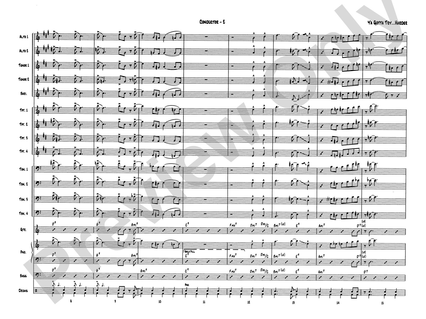 Ya Gotta Try... Harder: Jazz Ensemble Conductor Score & Parts