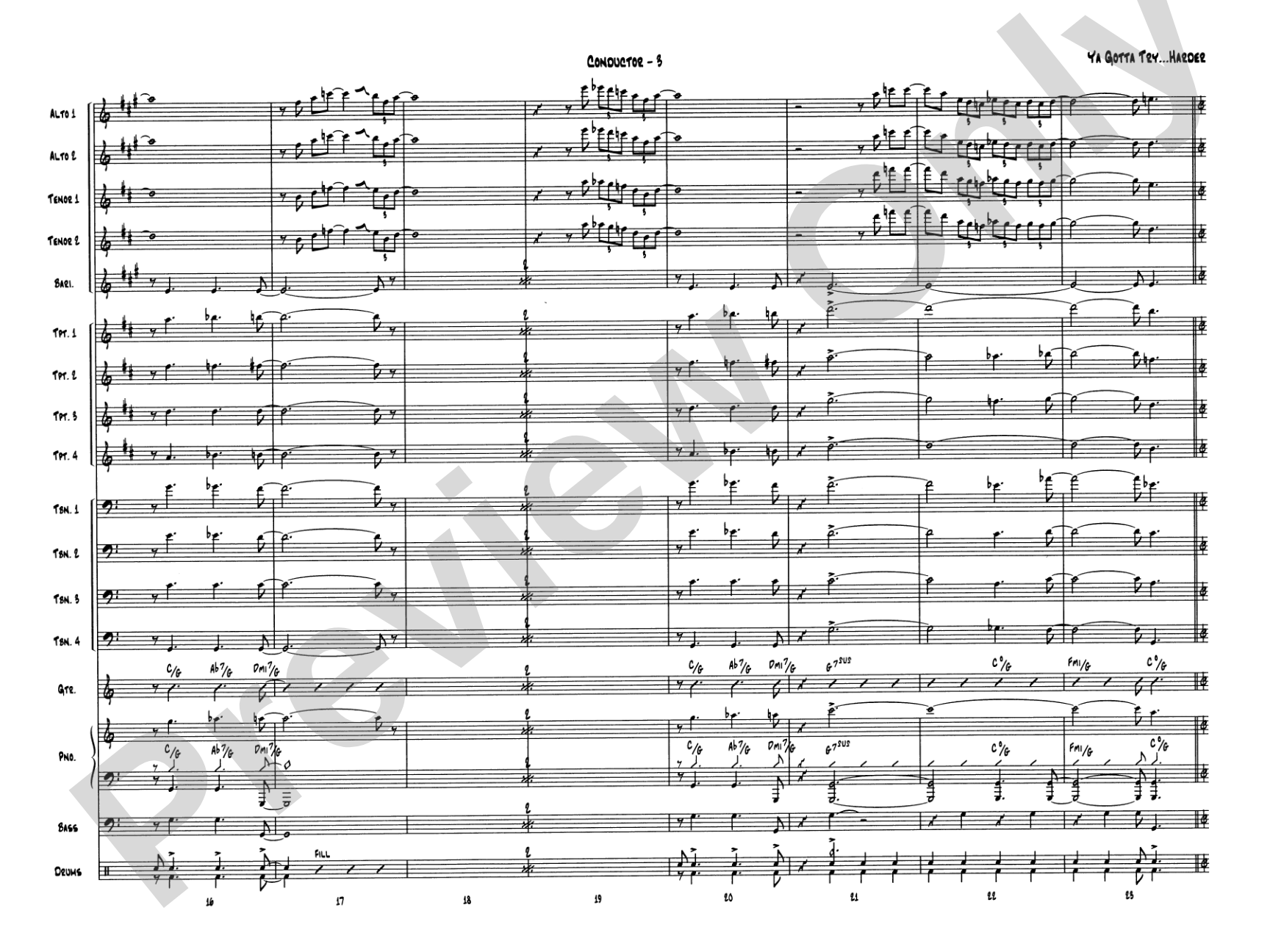 Ya Gotta Try... Harder: Jazz Ensemble Conductor Score & Parts