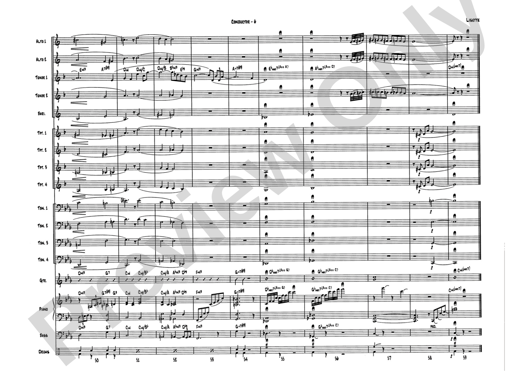 Lisette: Jazz Ensemble Conductor Score & Parts