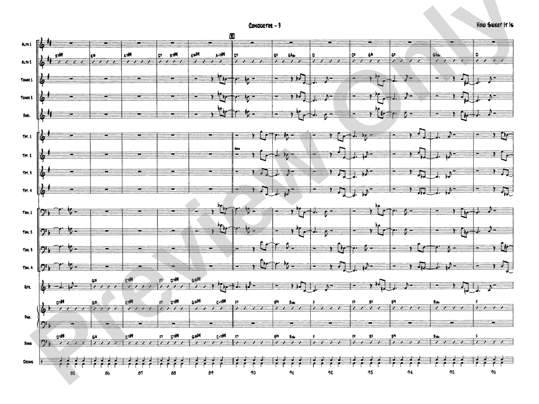 How Sweet It Is: Jazz Ensemble Conductor Score & Parts
