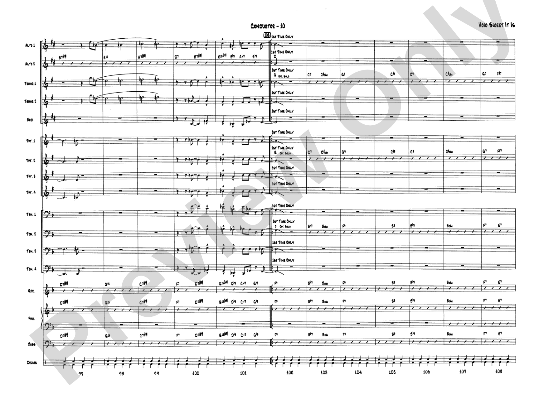 How Sweet It Is: Jazz Ensemble Conductor Score & Parts