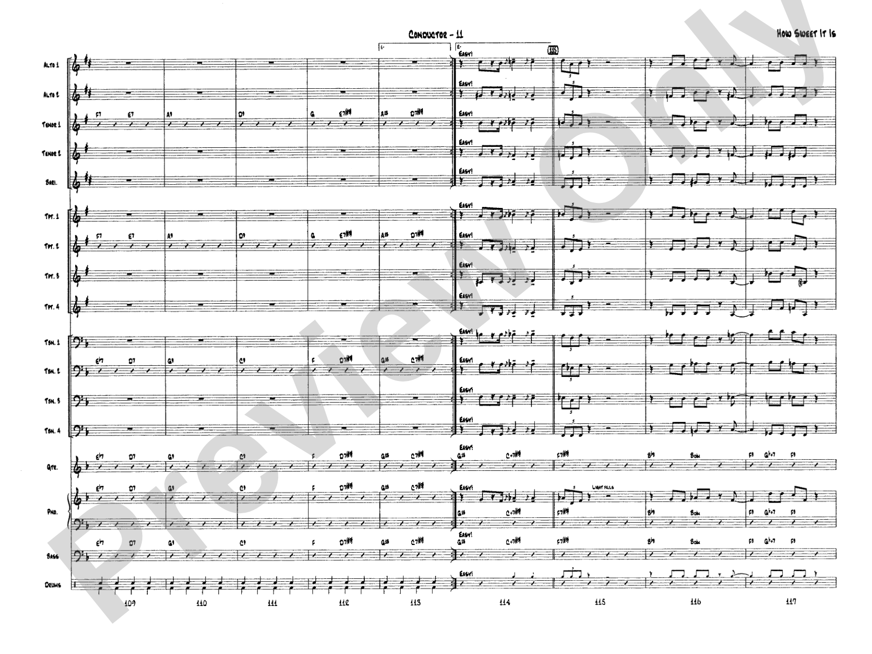 How Sweet It Is: Jazz Ensemble Conductor Score & Parts