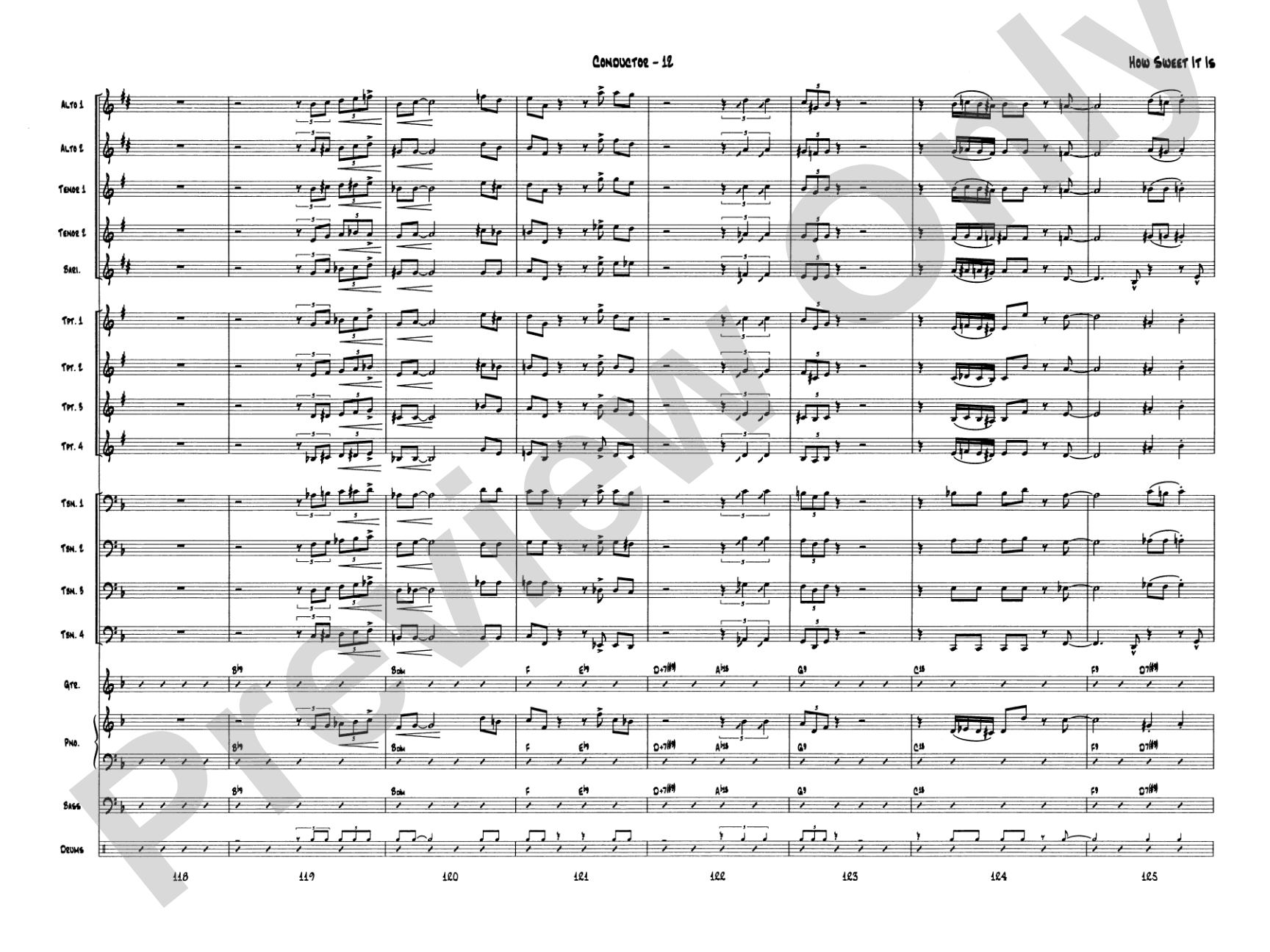 How Sweet It Is: Jazz Ensemble Conductor Score & Parts