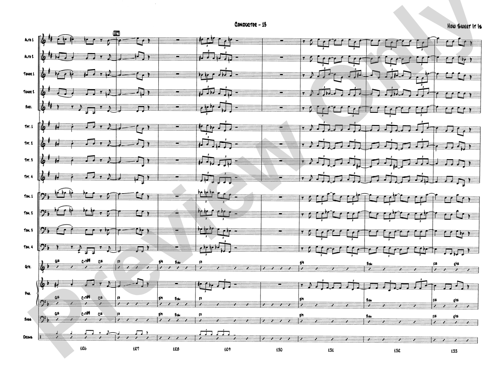How Sweet It Is: Jazz Ensemble Conductor Score & Parts