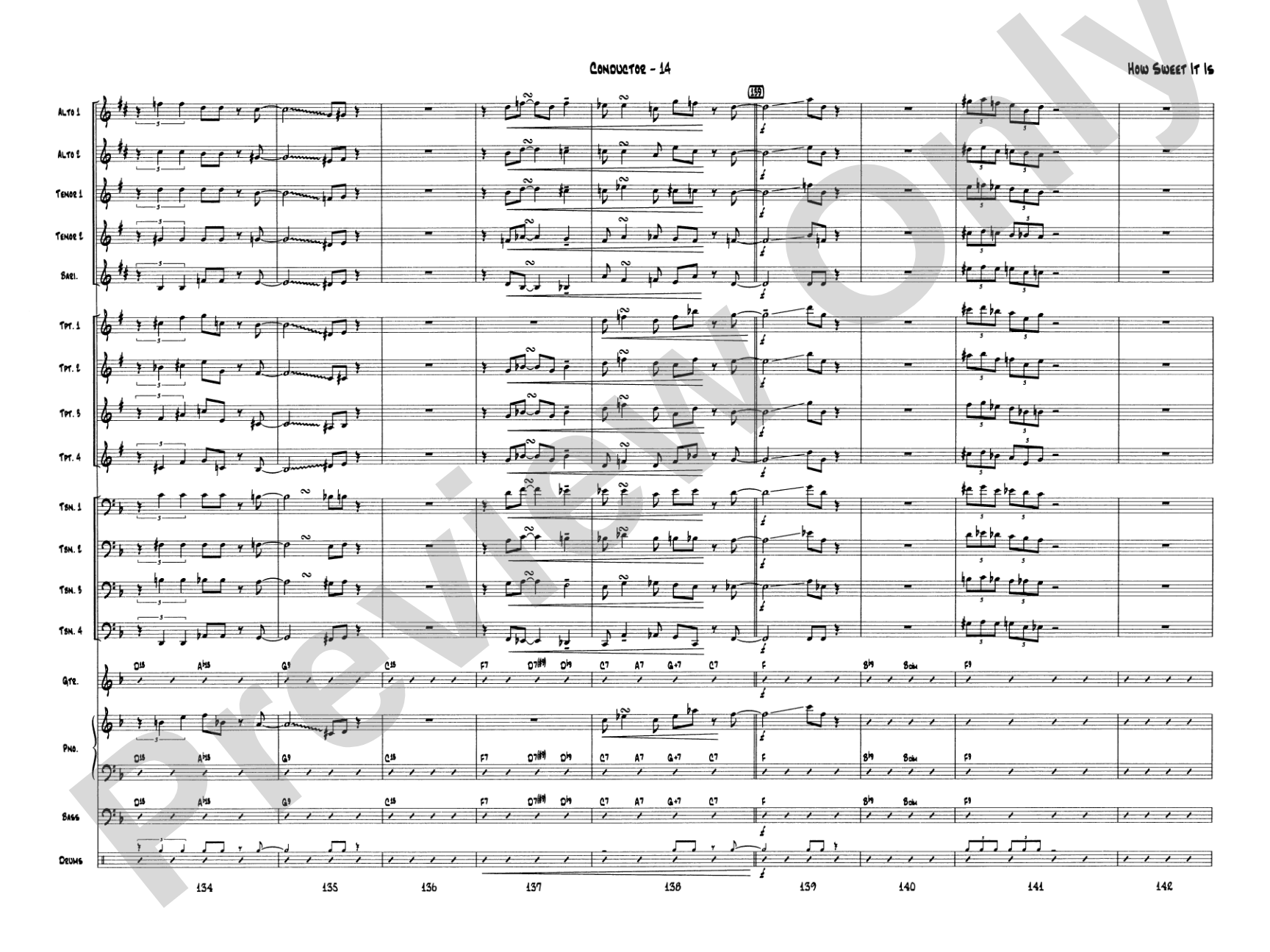 How Sweet It Is: Jazz Ensemble Conductor Score & Parts