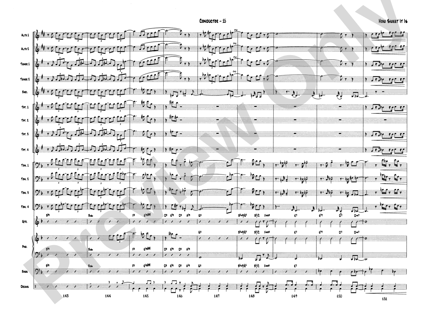 How Sweet It Is: Jazz Ensemble Conductor Score & Parts