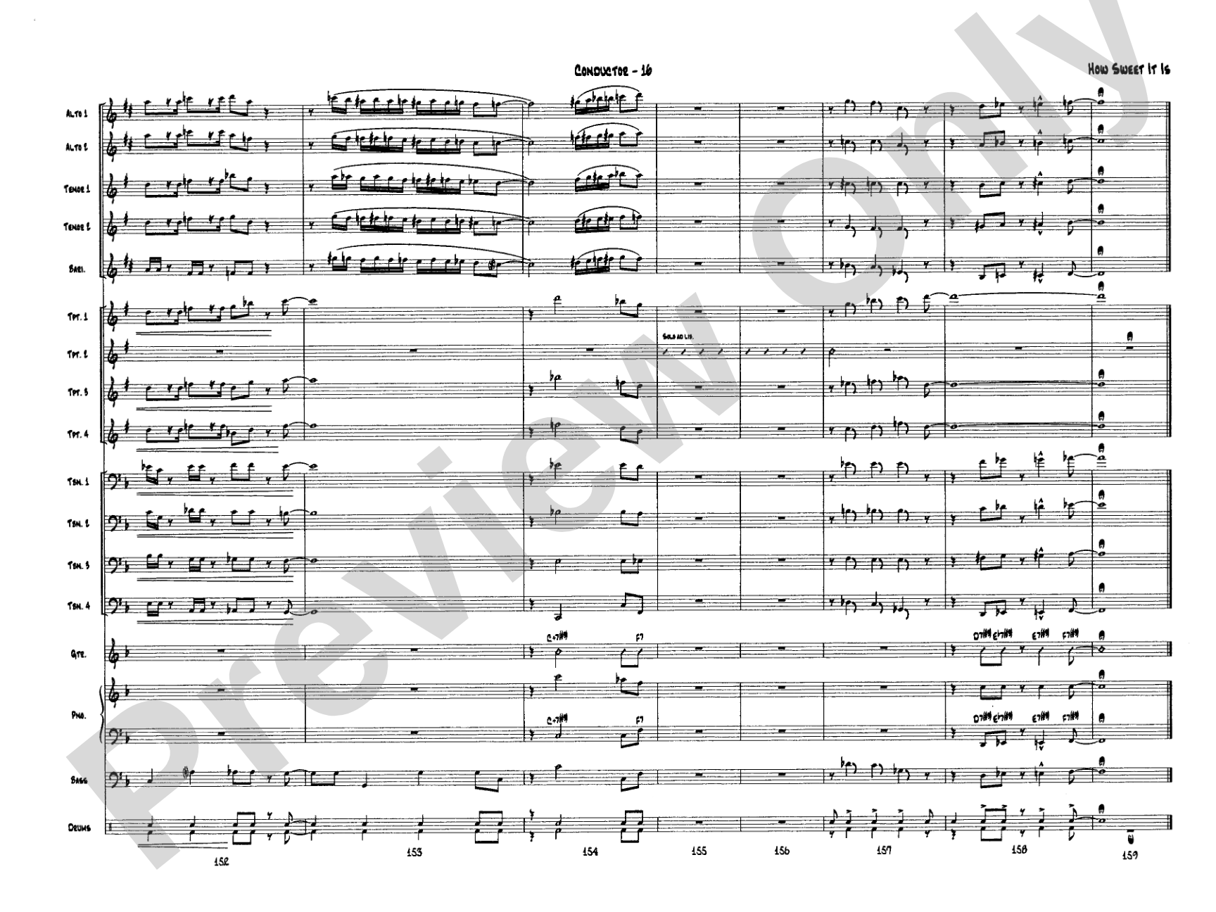 How Sweet It Is: Jazz Ensemble Conductor Score & Parts