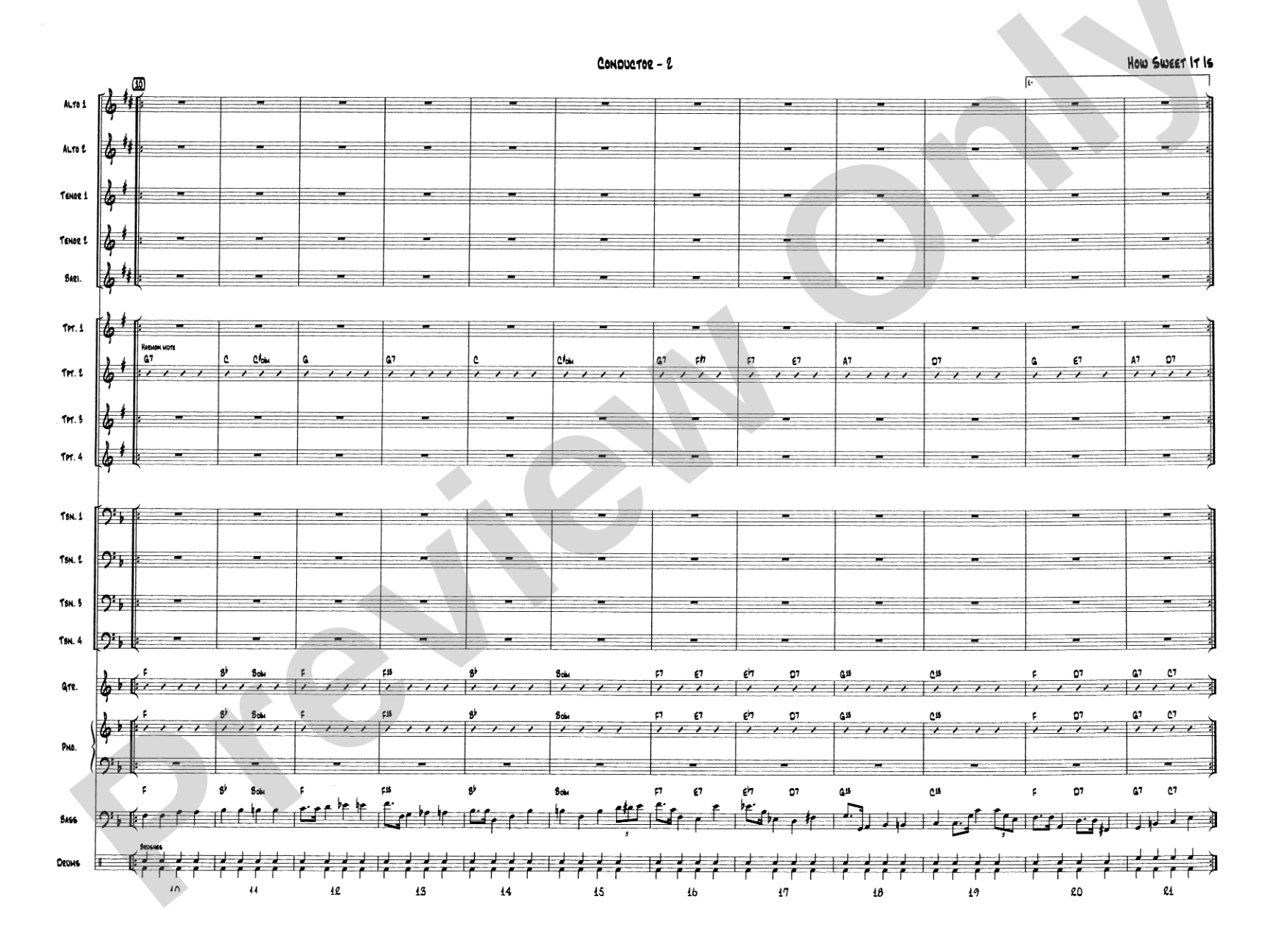 How Sweet It Is: Jazz Ensemble Conductor Score & Parts