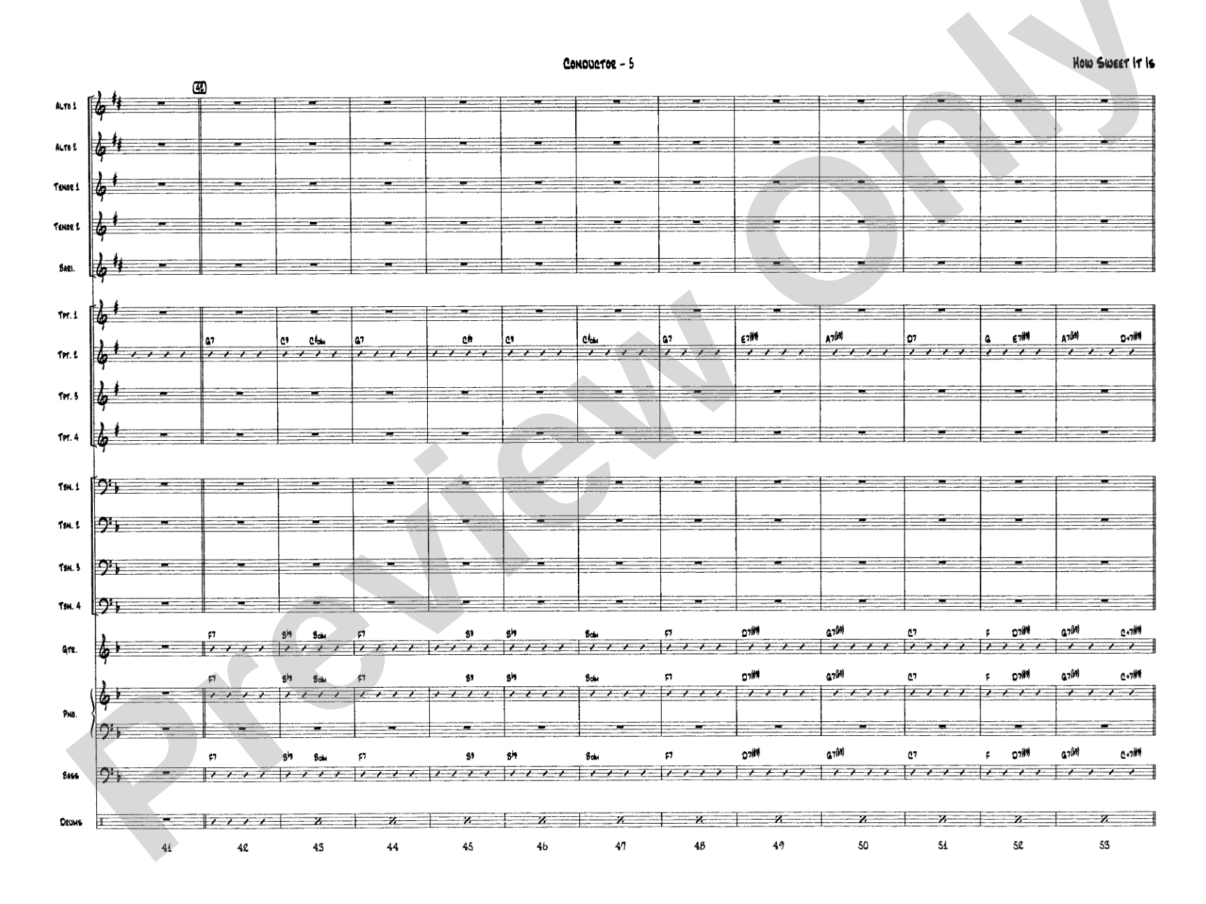 How Sweet It Is: Jazz Ensemble Conductor Score & Parts