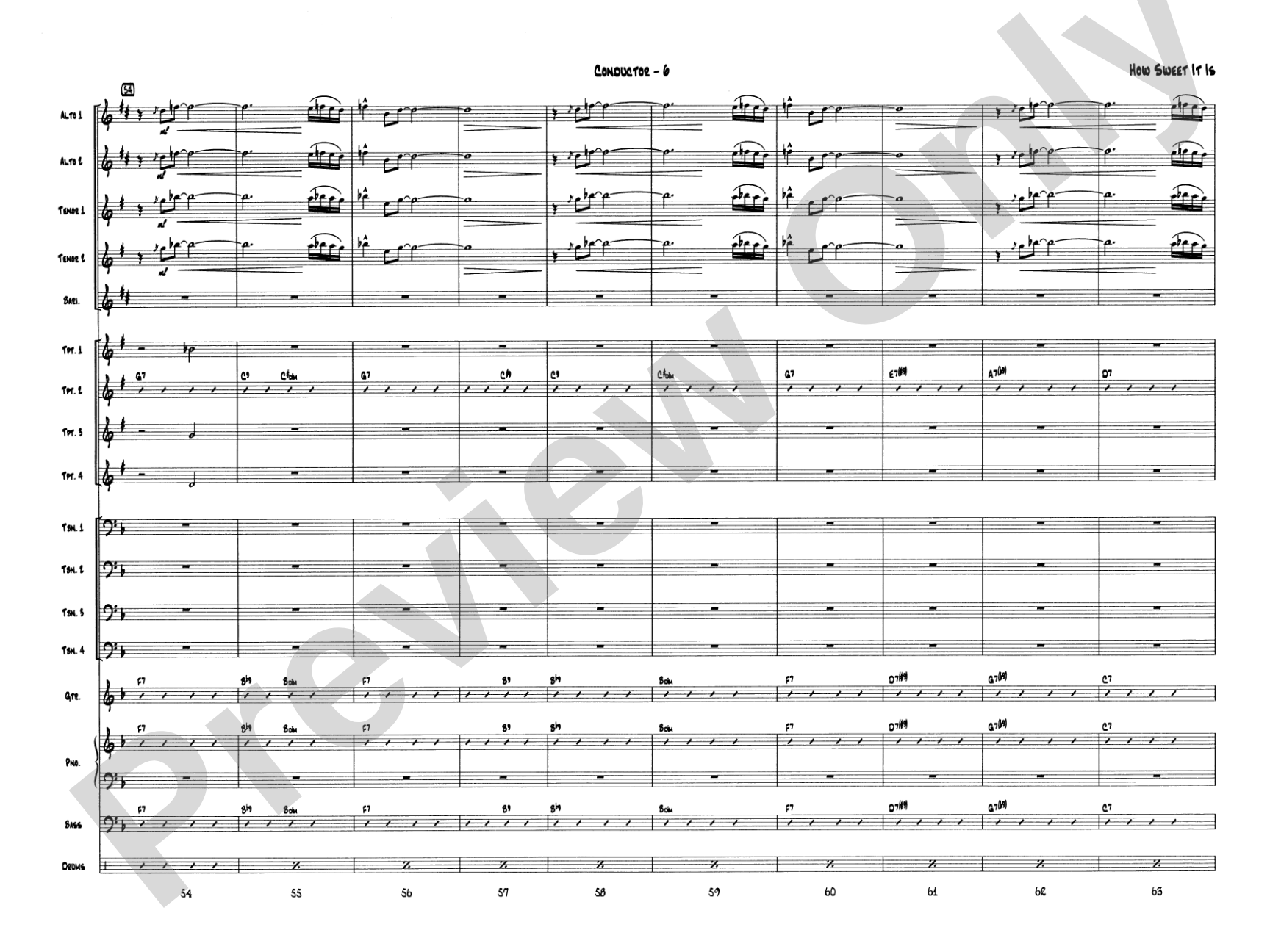 How Sweet It Is: Jazz Ensemble Conductor Score & Parts
