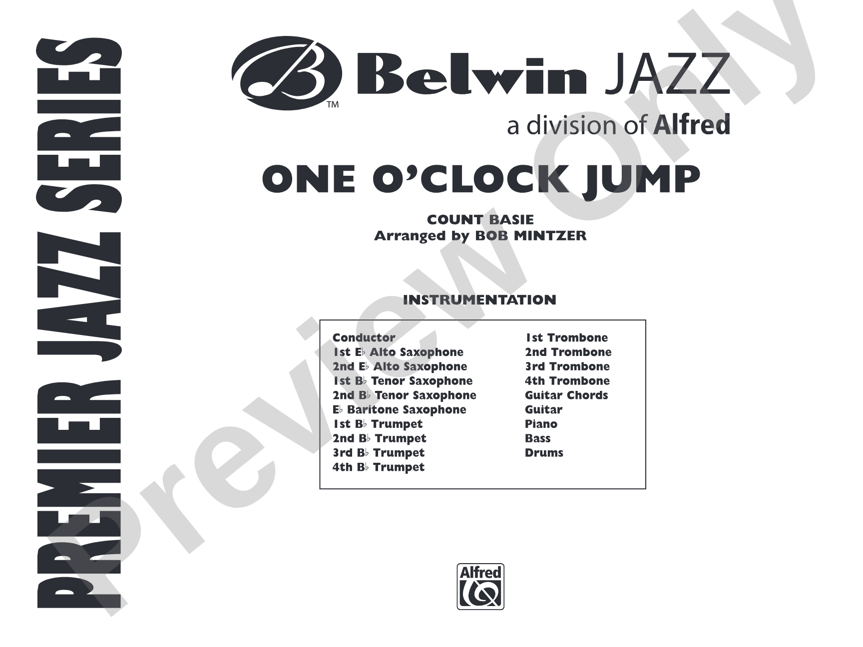 One O'Clock Jump: Jazz Ensemble Conductor Score & Parts