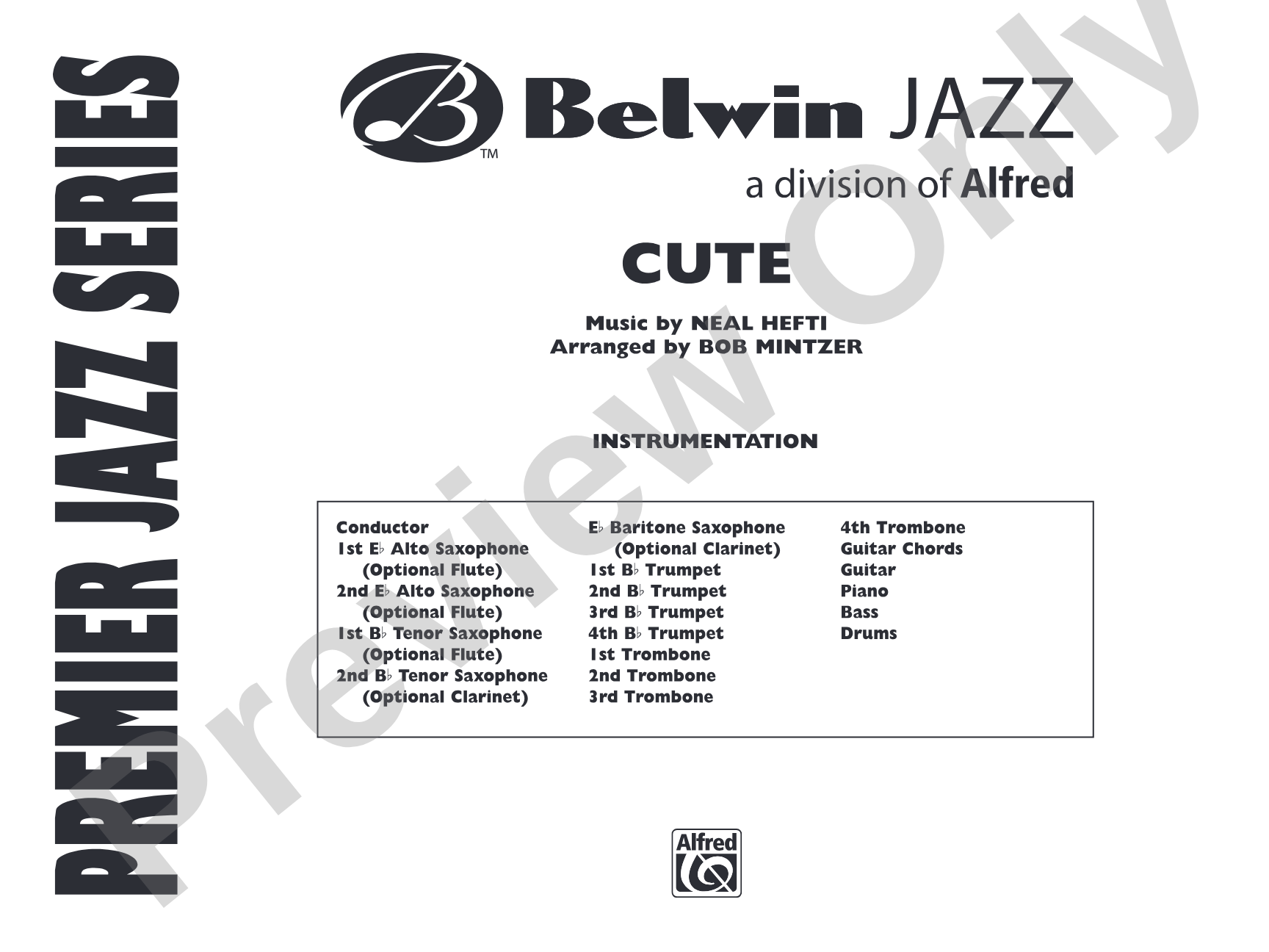 Cute: Jazz Ensemble Conductor Score & Parts