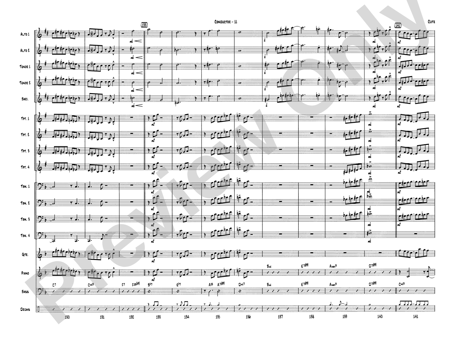 Cute: Jazz Ensemble Conductor Score & Parts