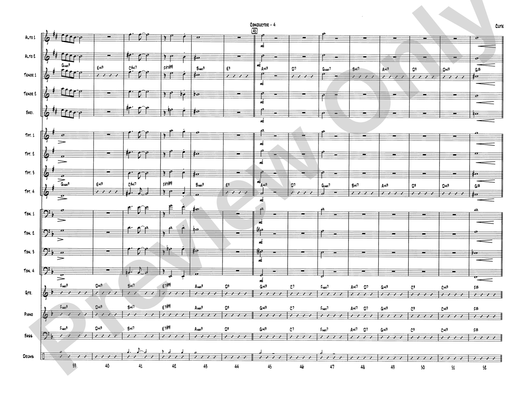 Cute: Jazz Ensemble Conductor Score & Parts