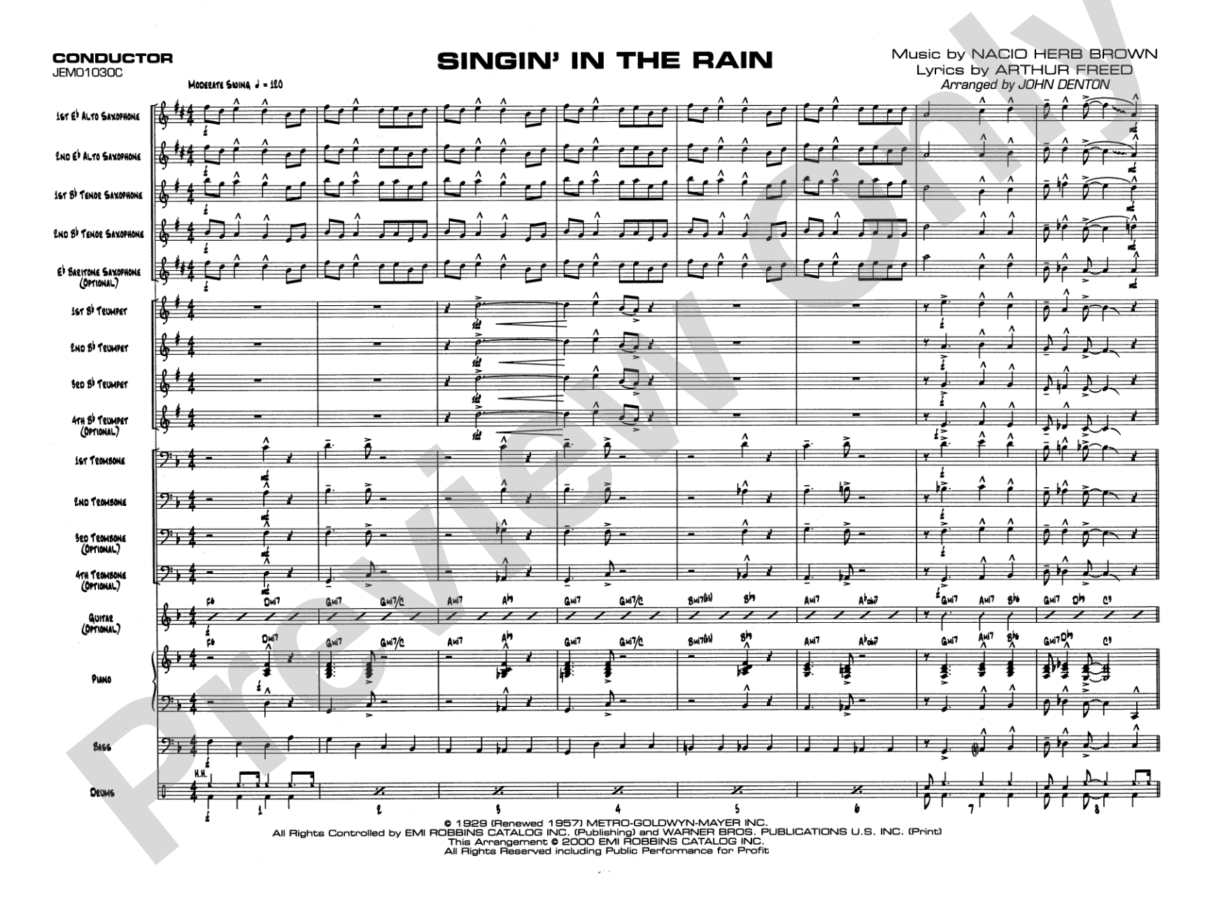 Singin' in the Rain: Score