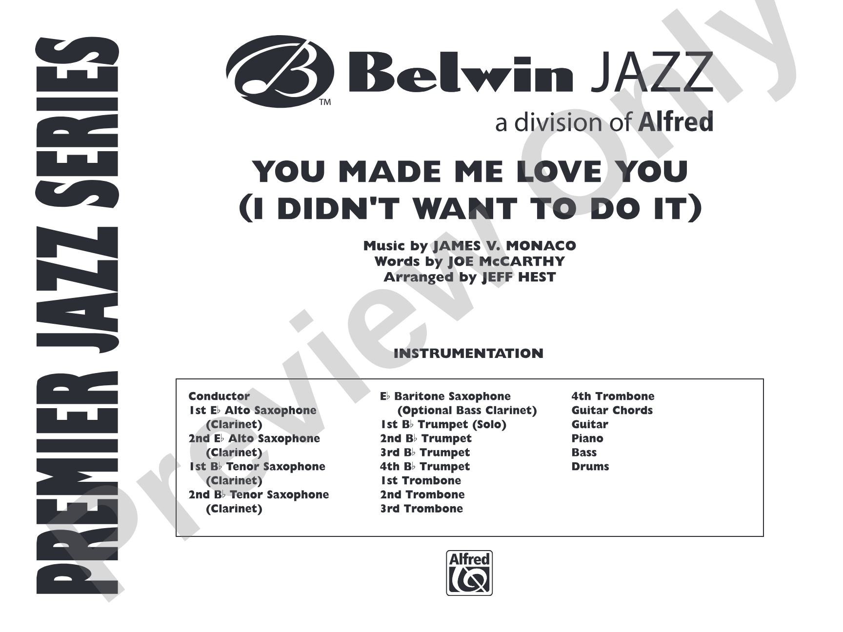 You Made Me Love You (I Didn't Want to Do It): Jazz Ensemble Conductor Score & Parts