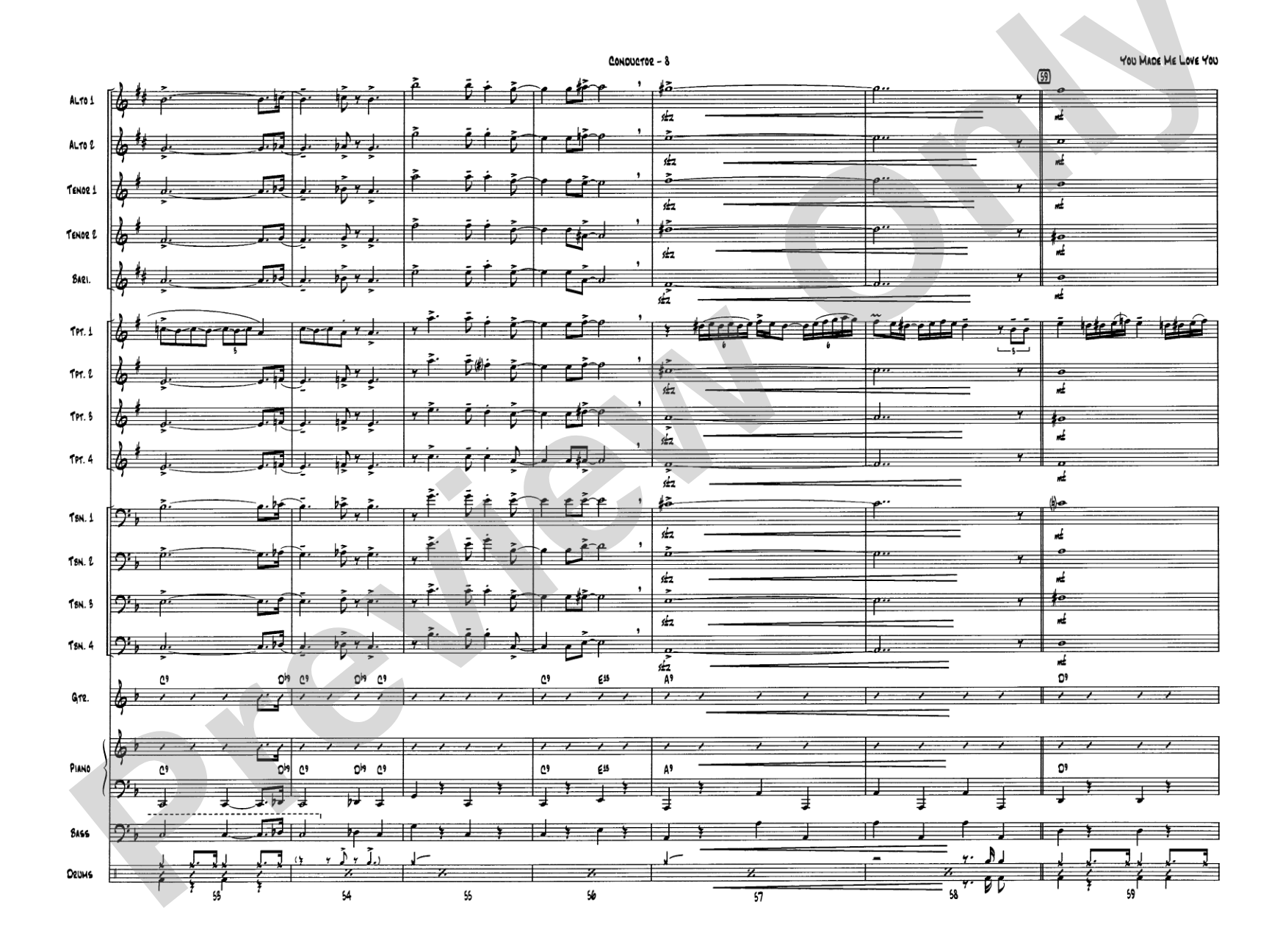 You Made Me Love You (I Didn't Want to Do It): Jazz Ensemble Conductor Score & Parts