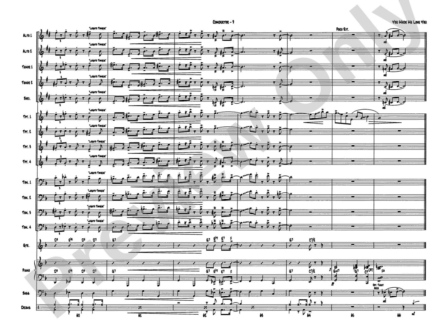 You Made Me Love You (I Didn't Want to Do It): Jazz Ensemble Conductor Score & Parts