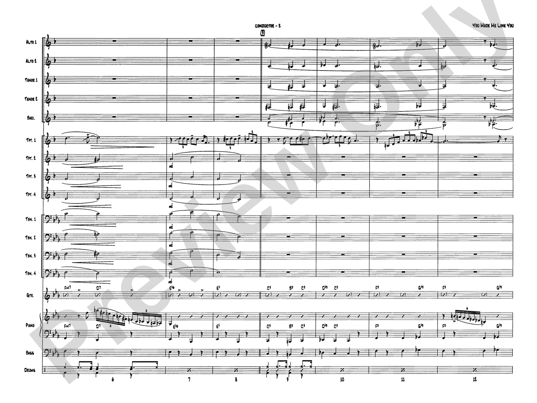 You Made Me Love You (I Didn't Want to Do It): Jazz Ensemble Conductor Score & Parts