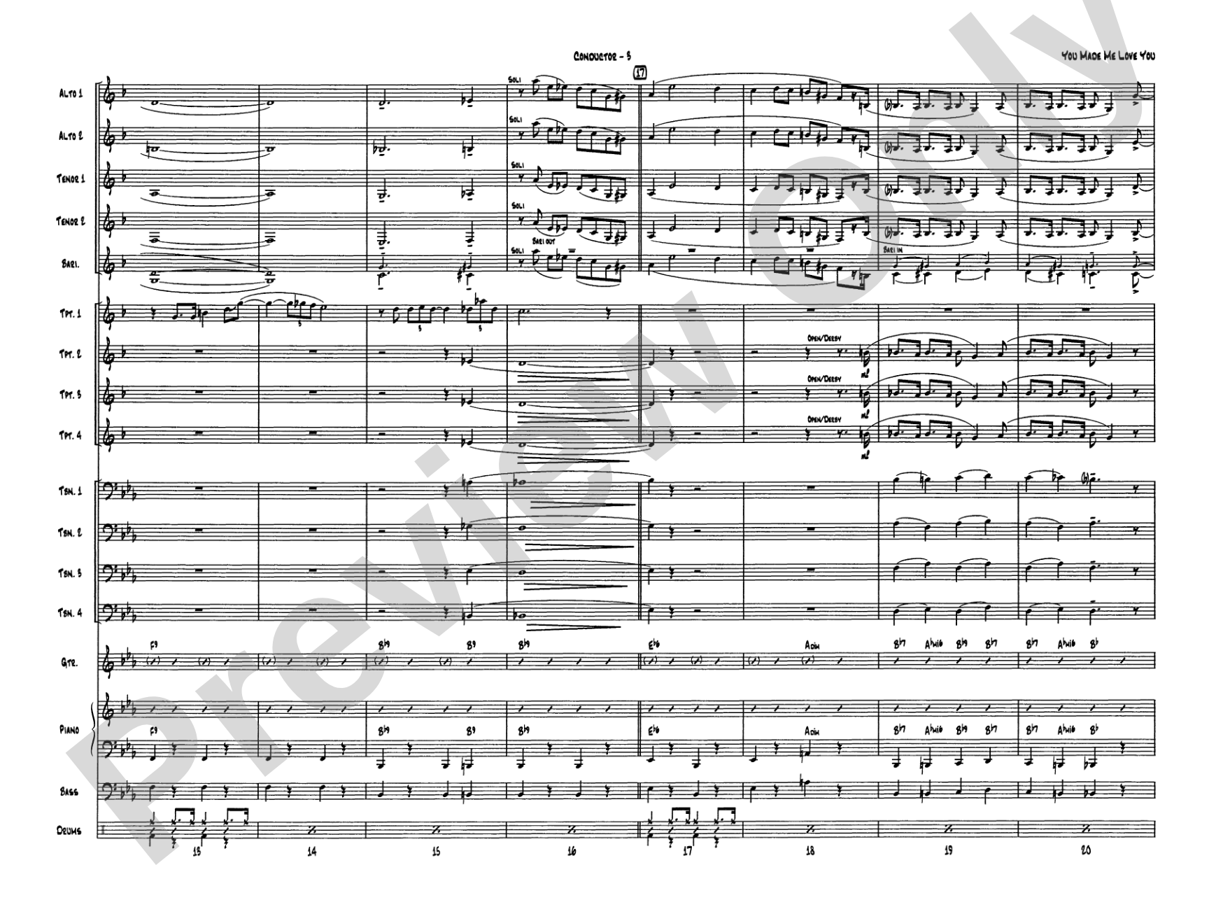 You Made Me Love You (I Didn't Want to Do It): Jazz Ensemble Conductor Score & Parts