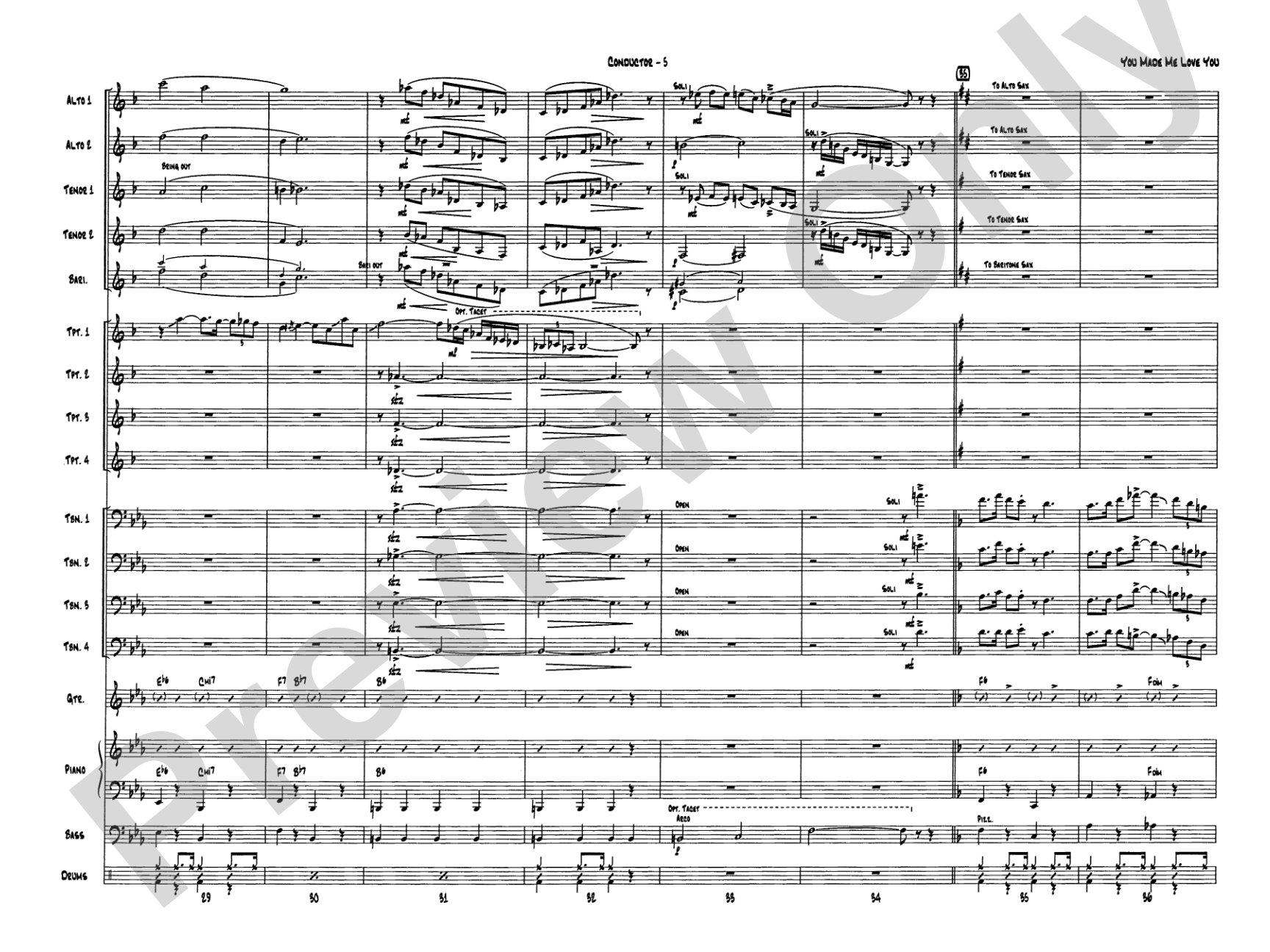 You Made Me Love You (I Didn't Want to Do It): Jazz Ensemble Conductor Score & Parts