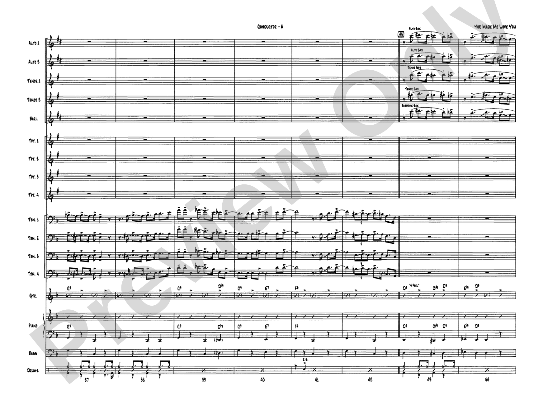 You Made Me Love You (I Didn't Want to Do It): Jazz Ensemble Conductor Score & Parts