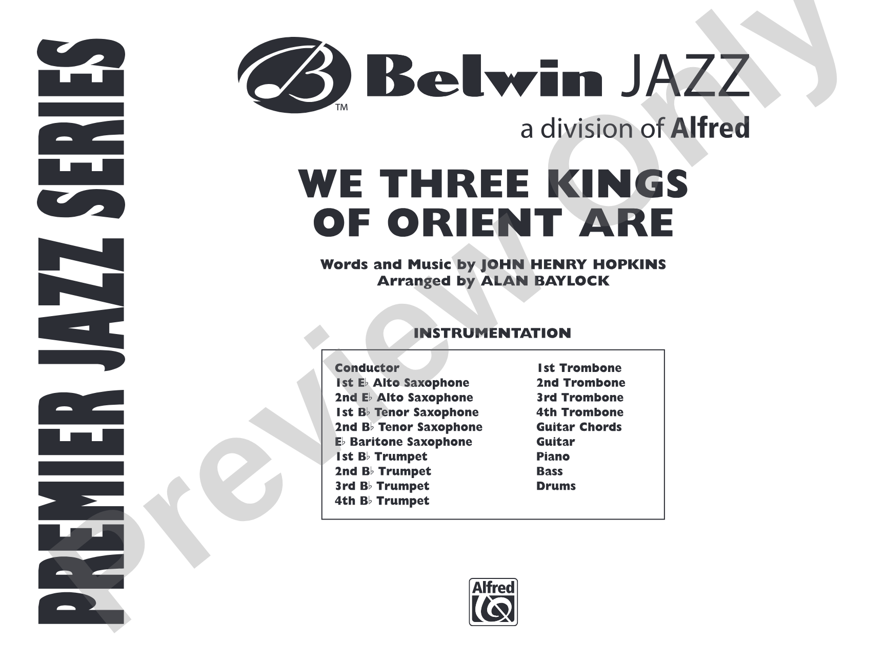 We Three Kings of Orient Are: Jazz Ensemble Conductor Score & Parts
