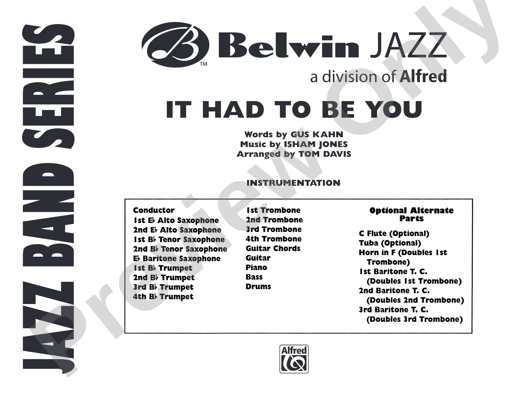 It Had to Be You: Score