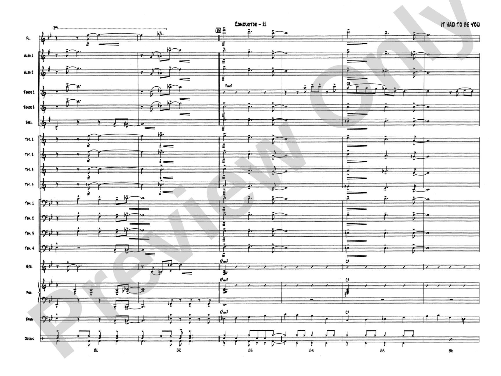 It Had to Be You: Score