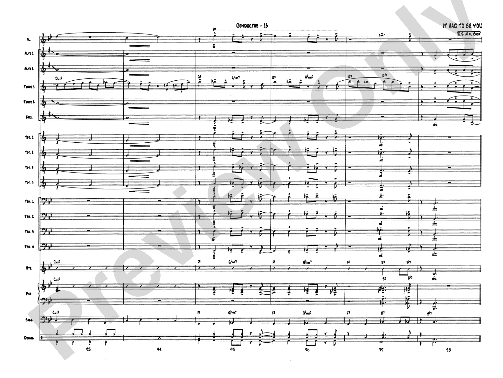 It Had to Be You: Score