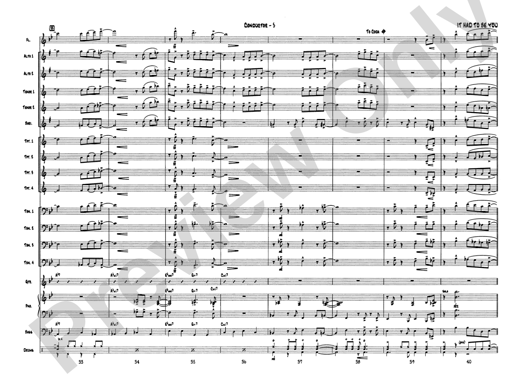 It Had to Be You: Score