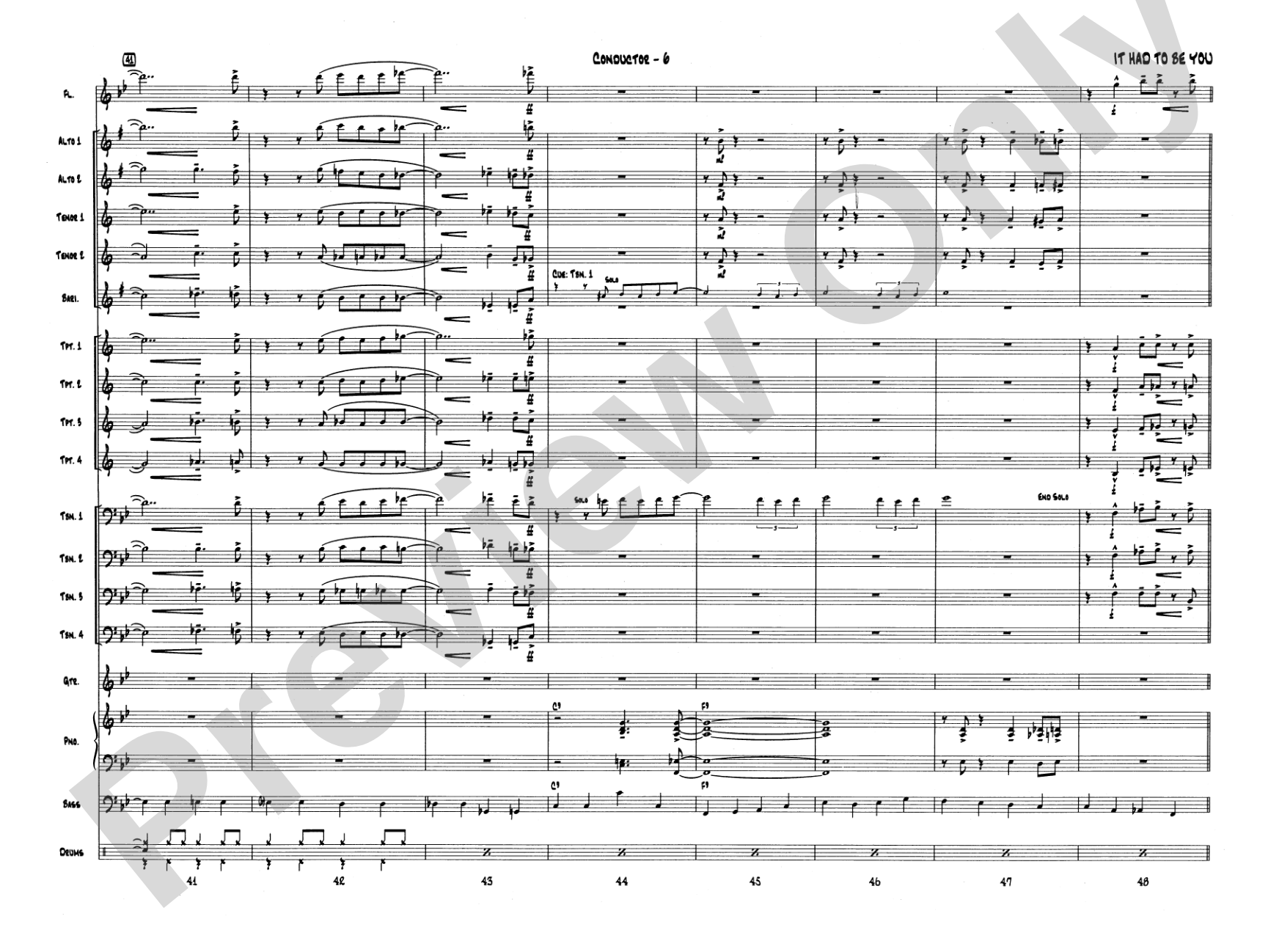 It Had to Be You: Score