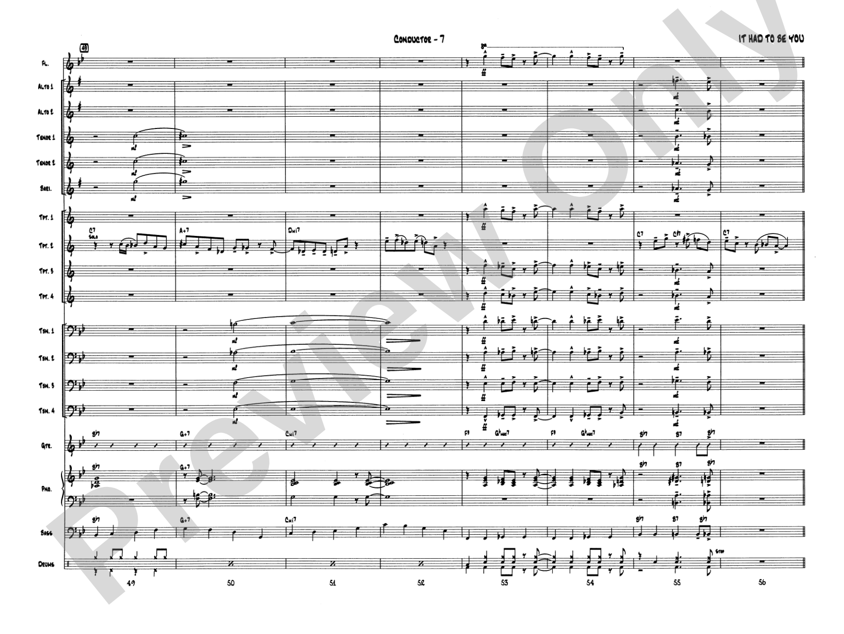 It Had to Be You: Score