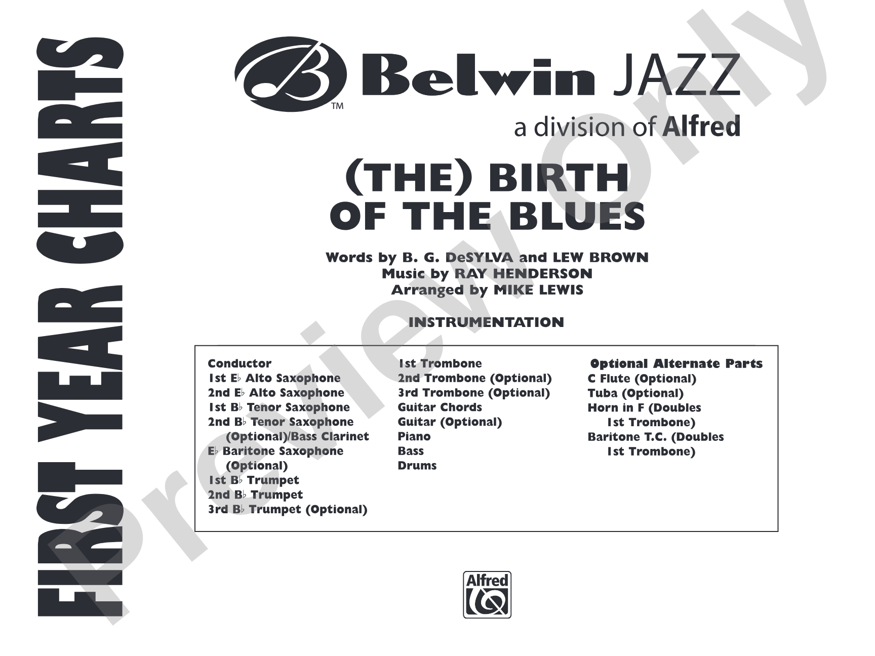 (The) Birth of the Blues: Jazz Ensemble Conductor Score & Parts