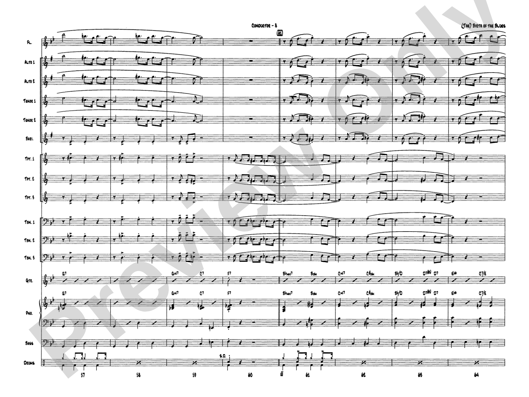(The) Birth of the Blues: Jazz Ensemble Conductor Score & Parts