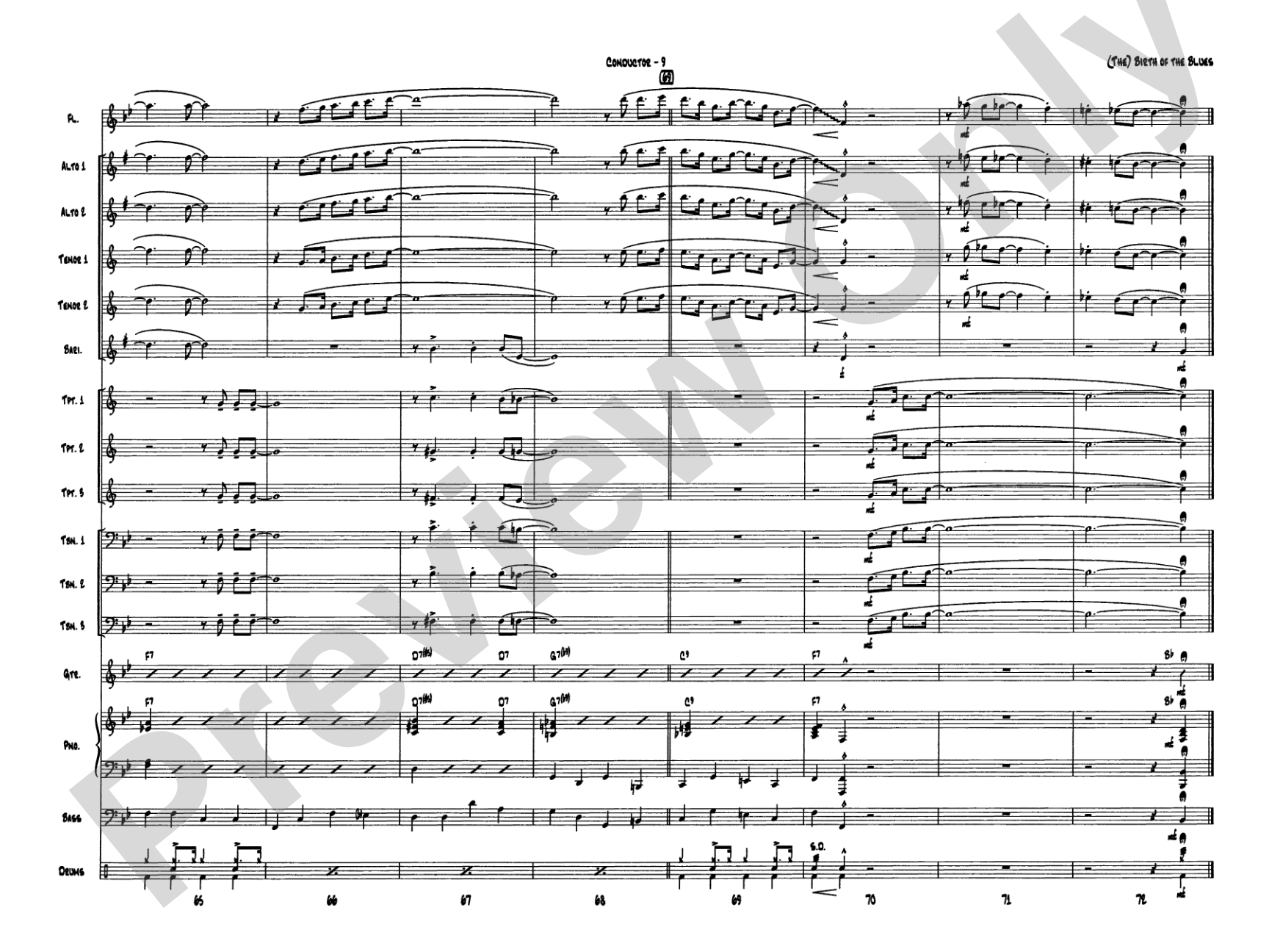 (The) Birth of the Blues: Jazz Ensemble Conductor Score & Parts